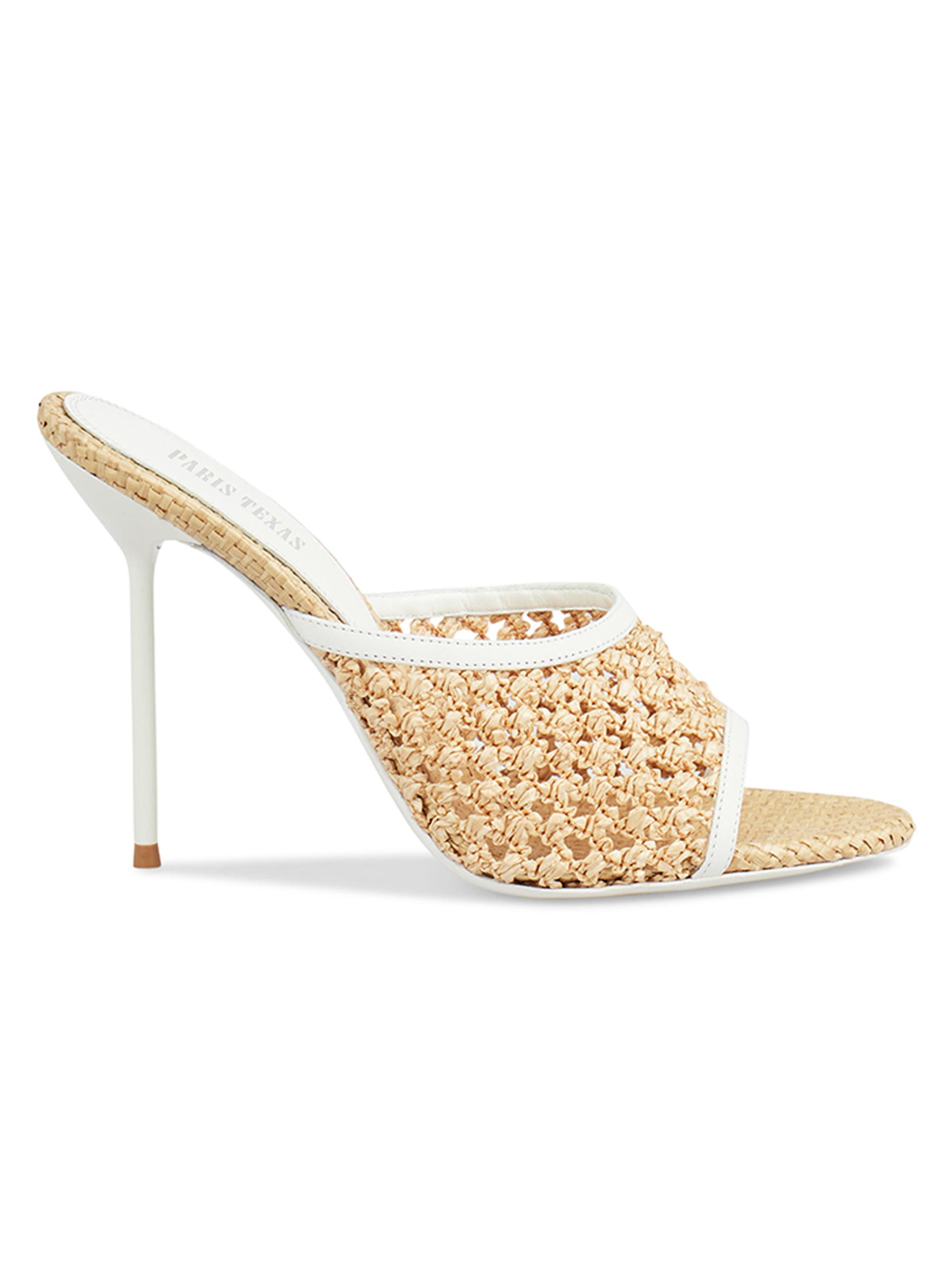 Paris Texas Women's Lidia 105MM Woven Mules - Natural