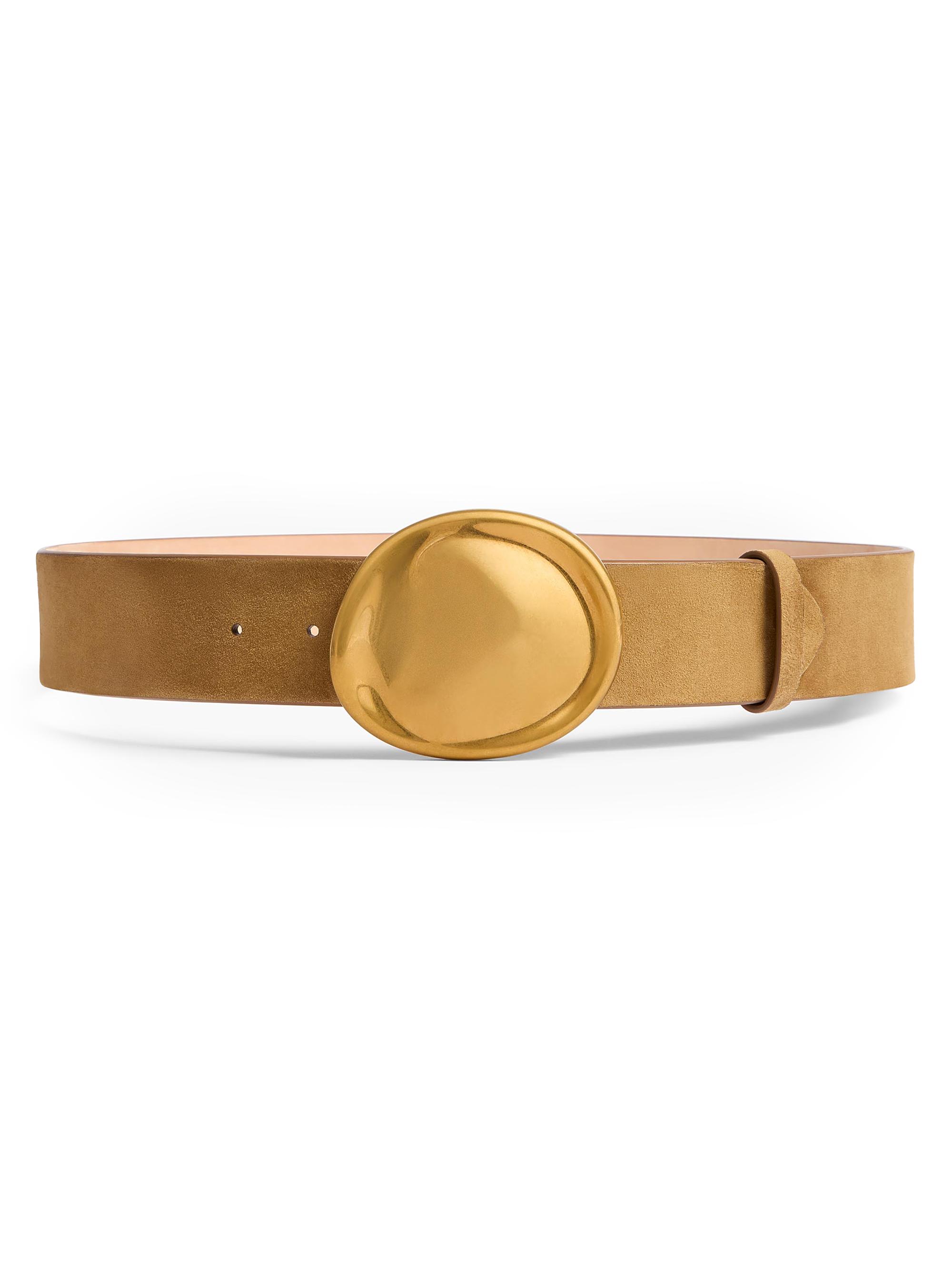 Khaite Women's Keefe Suede Belt - Mud