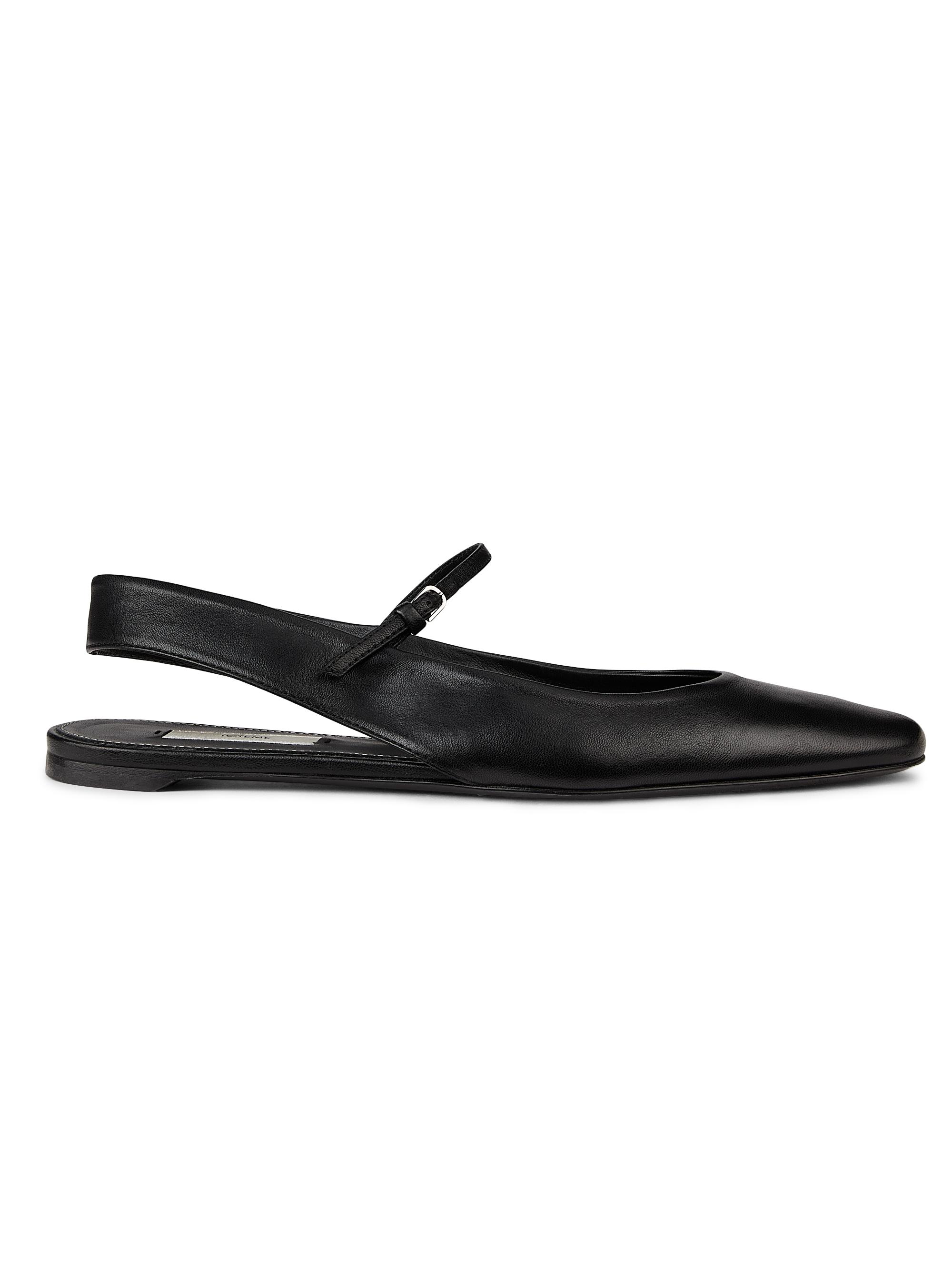 Toteme Women's Leather Slingback Mary Jane Flats - Black