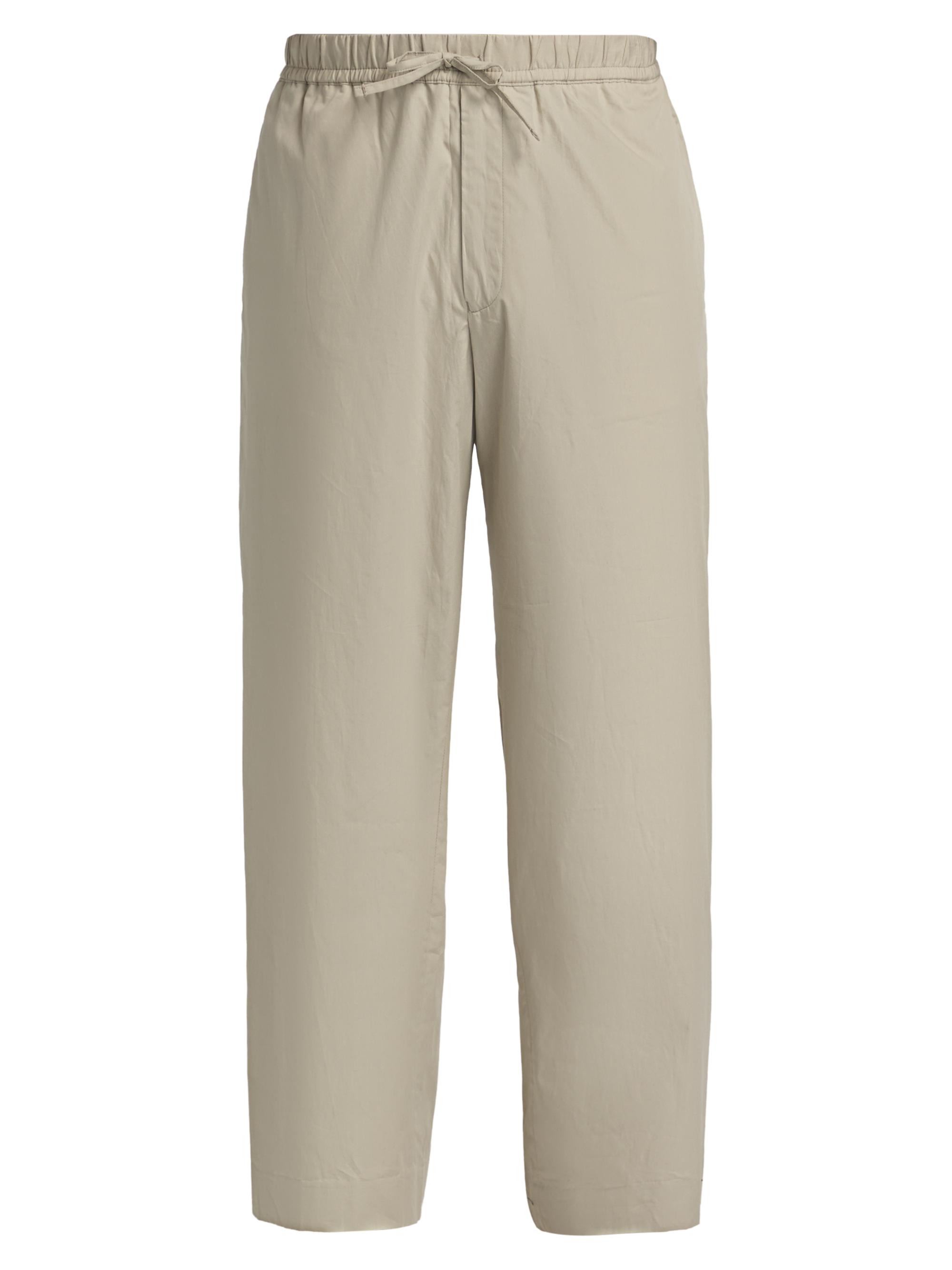 Officine Générale Men's Nilson Cotton Poplin Drawstring Pants - Galet