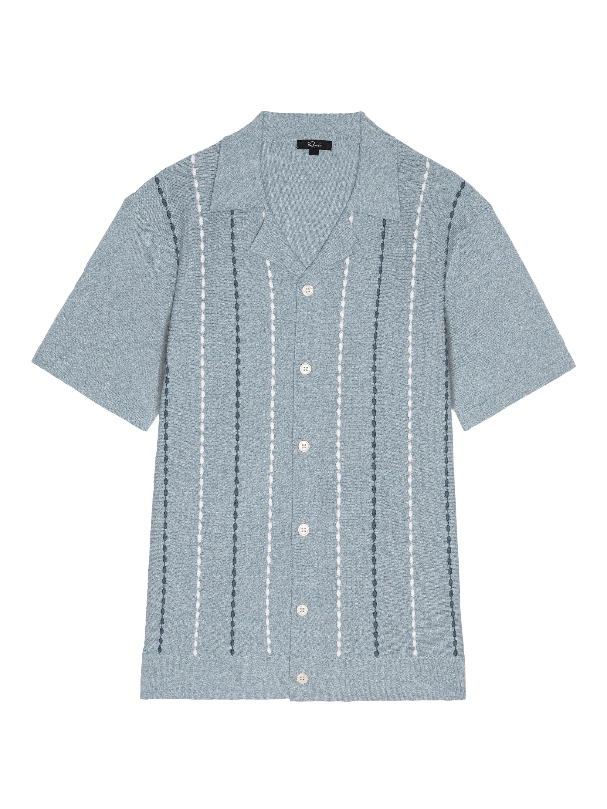 Rails Men's Richie Cotton-Blend Camp Shirt - Navy White Sky