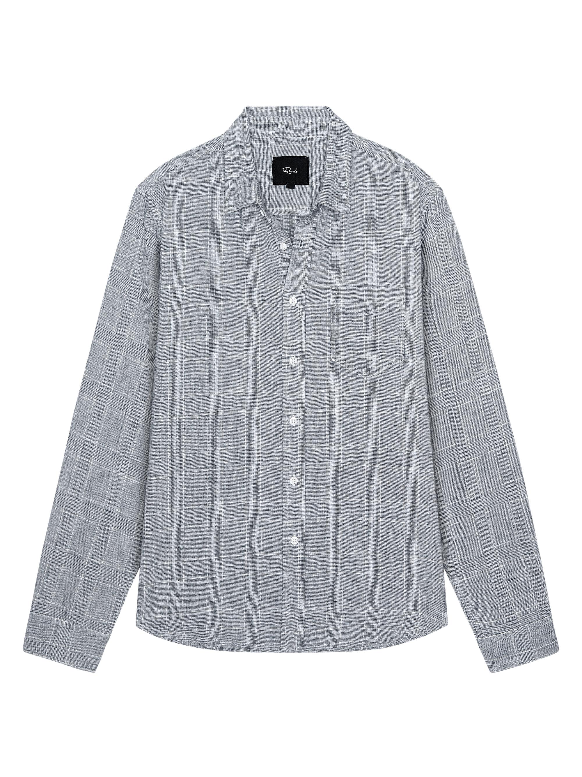 Rails Men's Gracy Plaid Linen-Cotton Shirt - Navy White