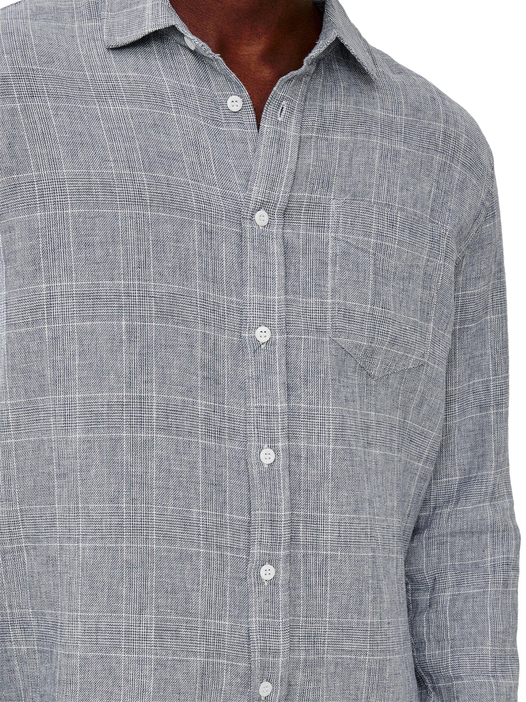 Rails Men's Gracy Plaid Linen-Cotton Shirt - Navy White | Thumbnail 5