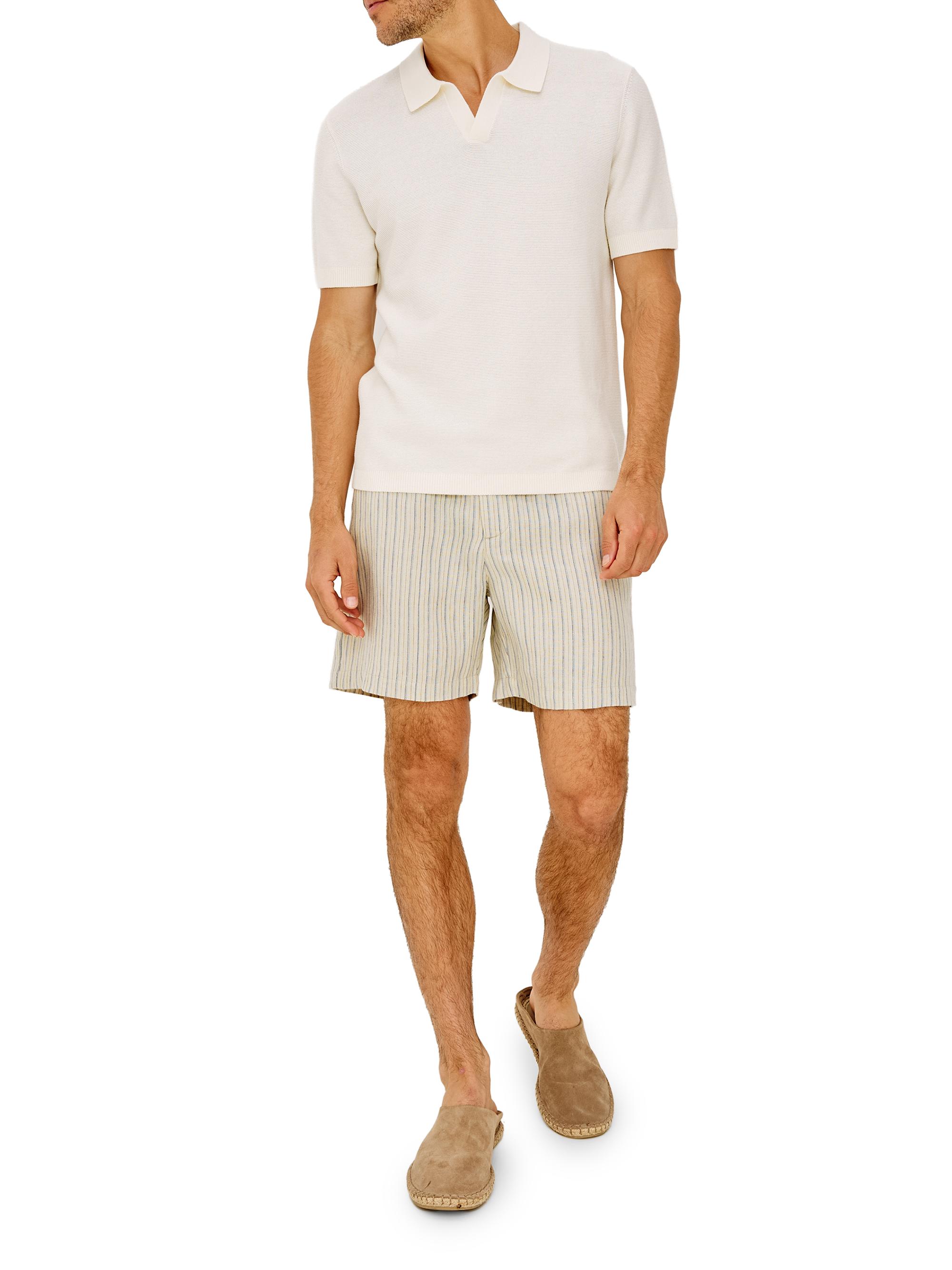 Rails Men's Wilson Striped Linen-Cotton Shorts - Ecru Multi Stripe | Thumbnail 2