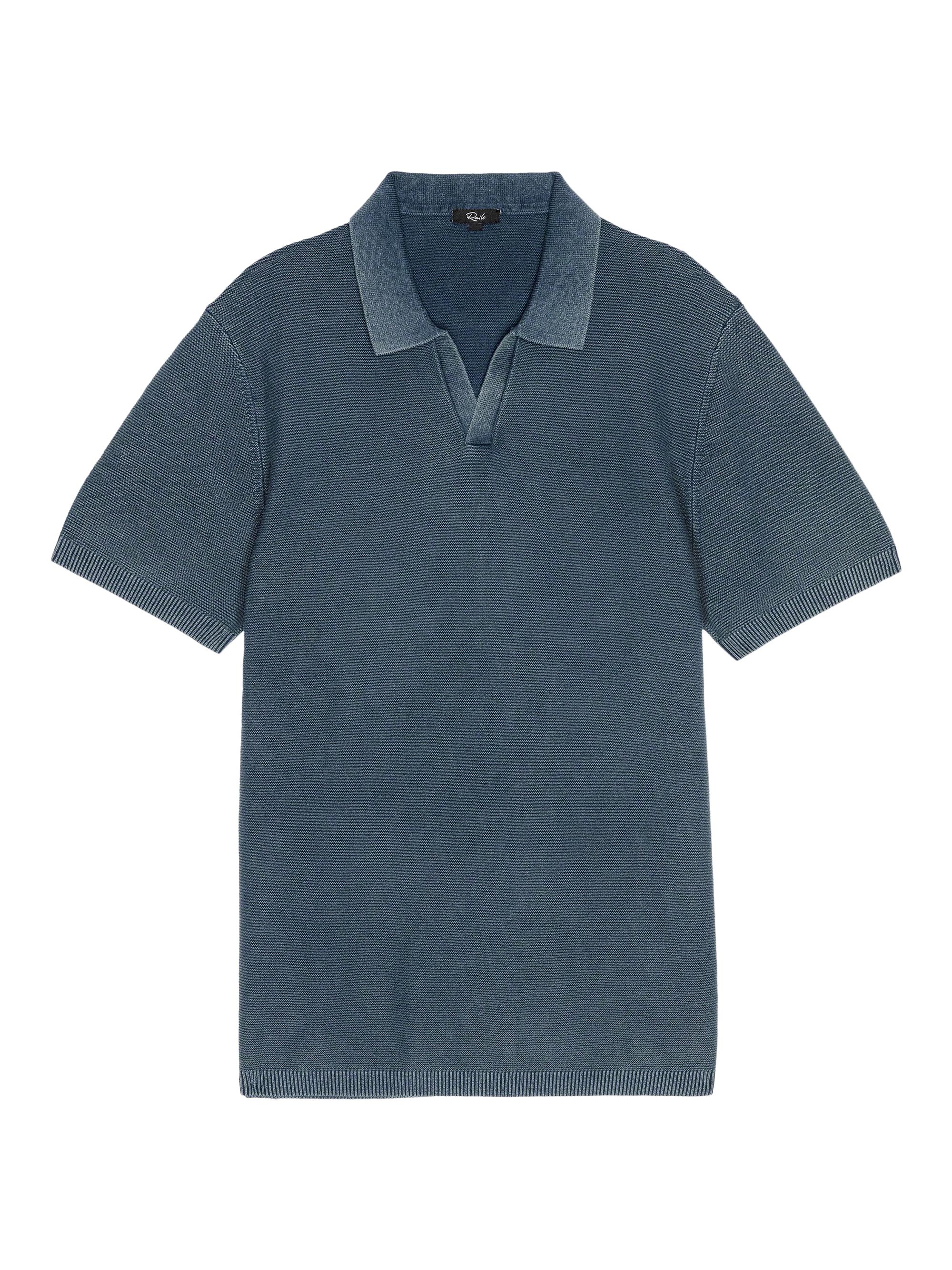 Rails Men's Baker Cotton Johnny Collar Polo Shirt - Sunwashed Navy