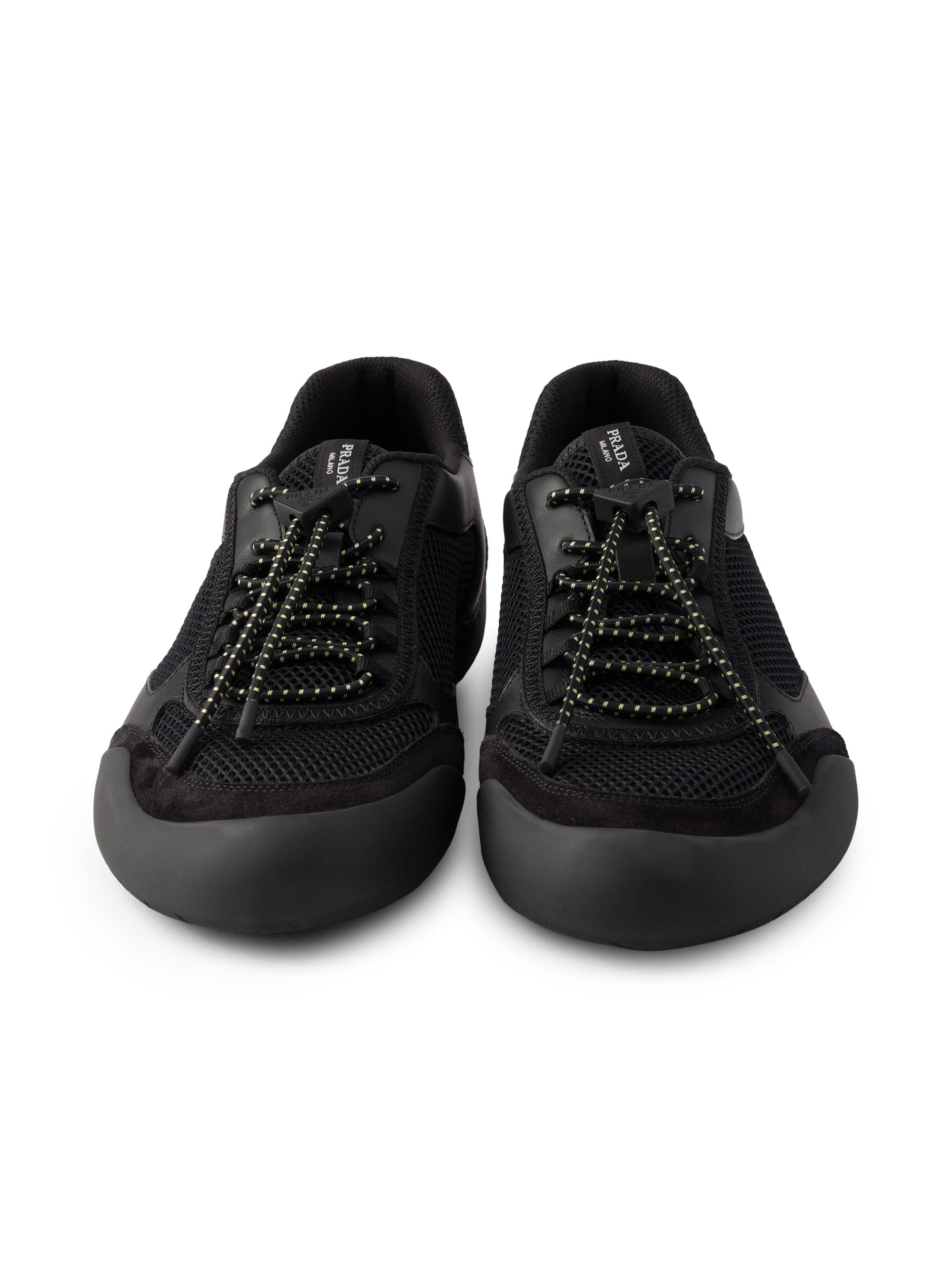 Prada Speedrock Leather and Mesh Fabric Sneakers | Saks Fifth Avenue