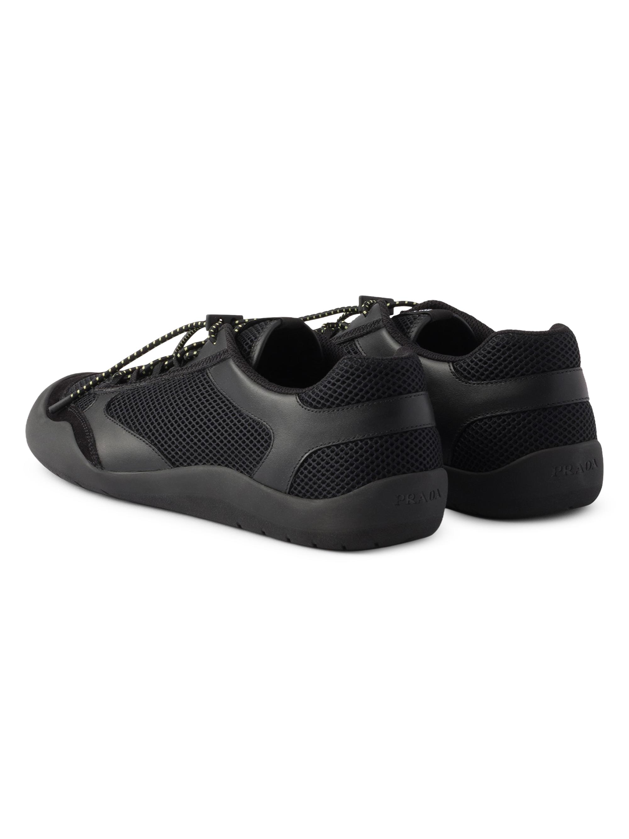 Prada Speedrock Leather and Mesh Fabric Sneakers | Saks Fifth Avenue