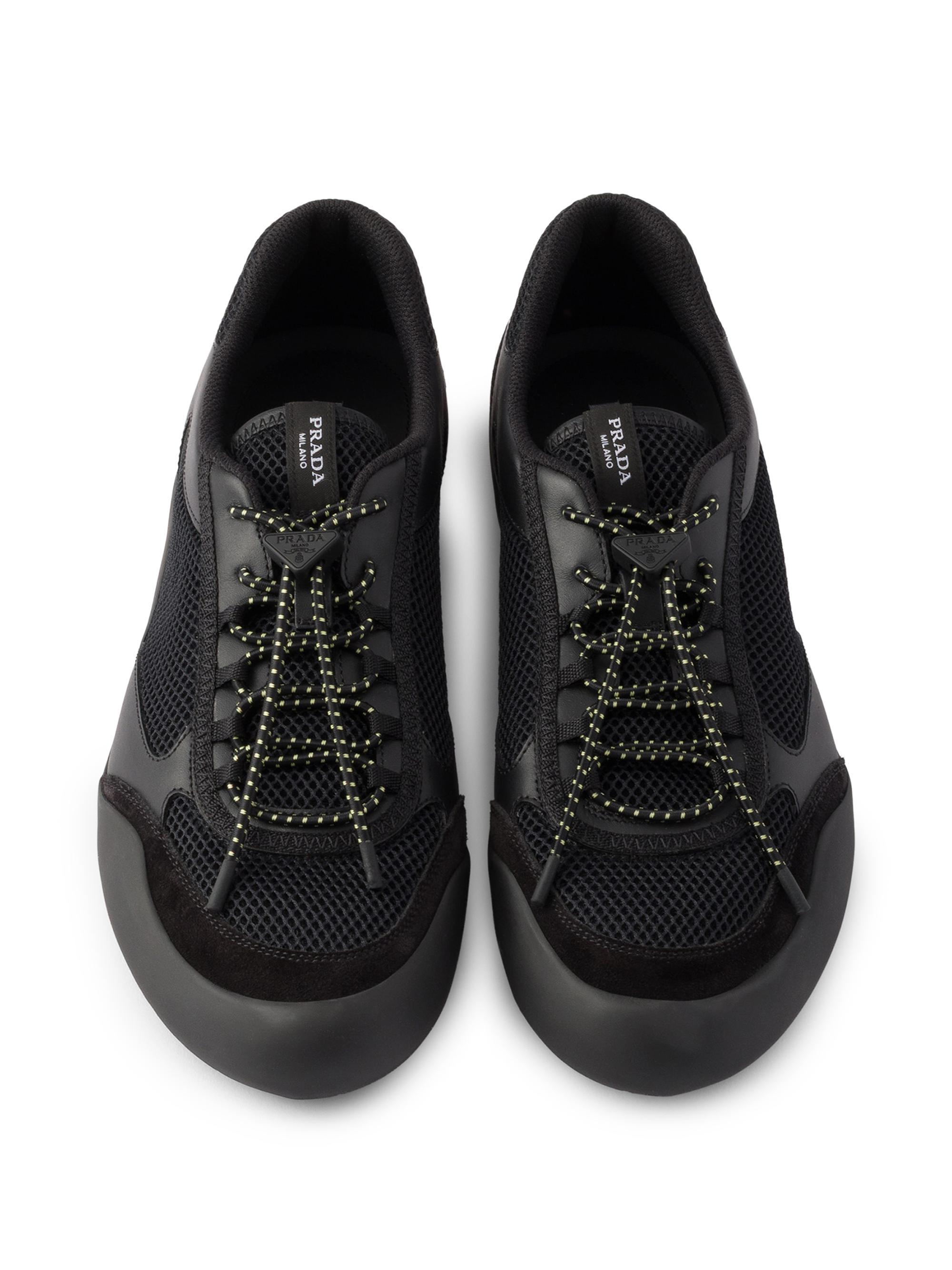 Prada Speedrock Leather and Mesh Fabric Sneakers | Saks Fifth Avenue