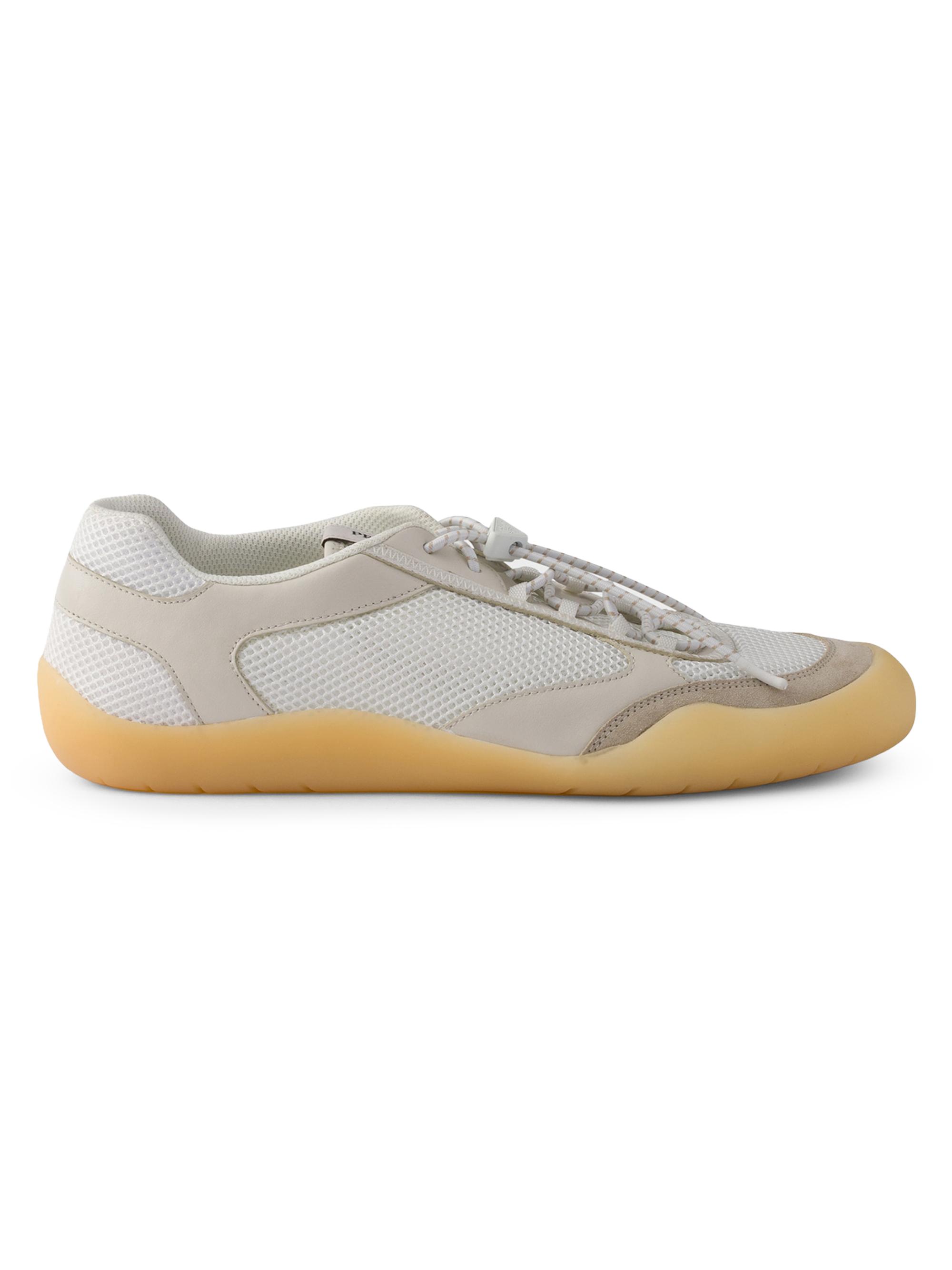Prada Men's Speedrock Leather and Mesh Fabric Sneakers - Khaki