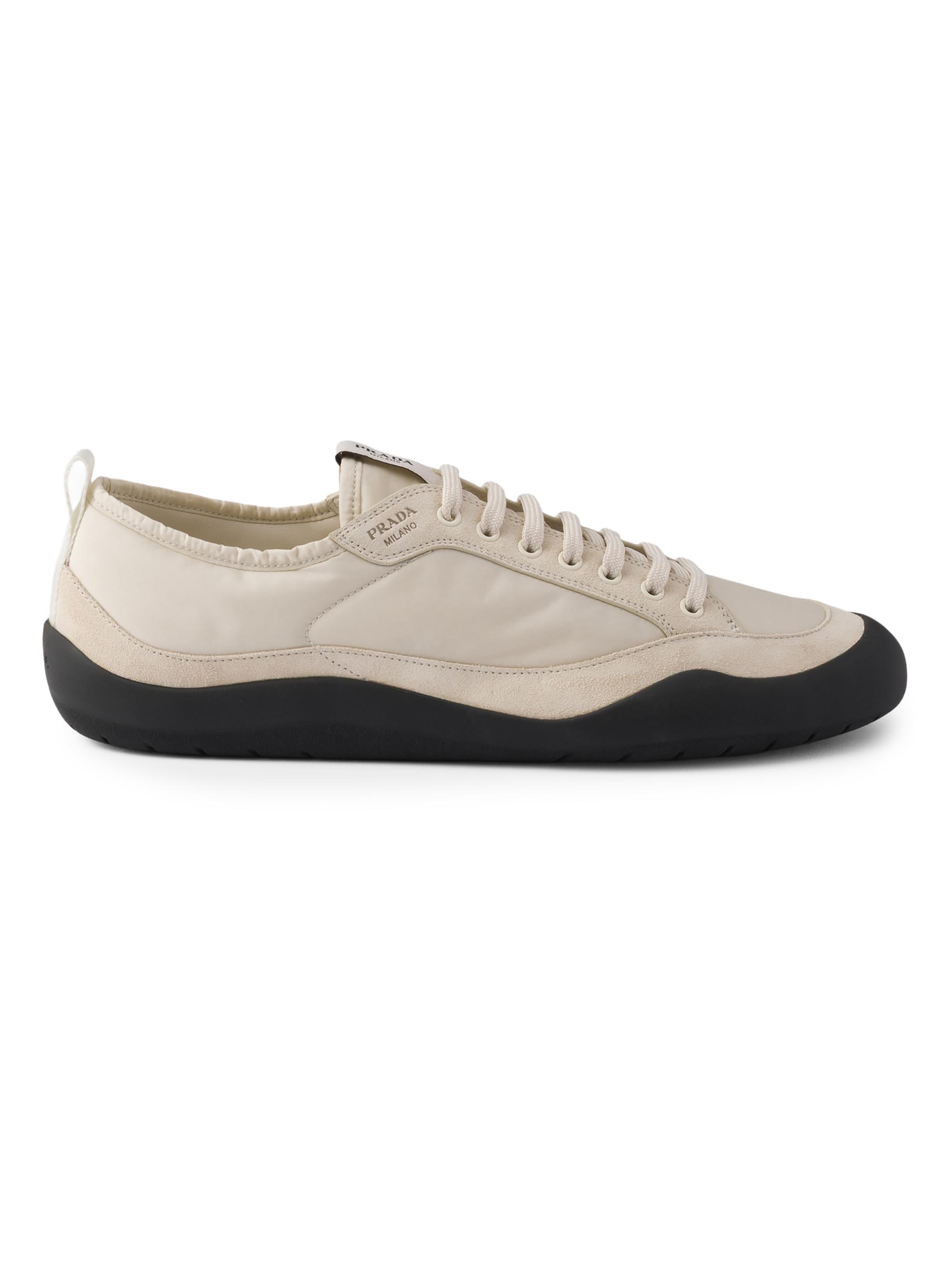 Prada Men's Speedrock Nylon and Suede Sneakers - Beige Khaki