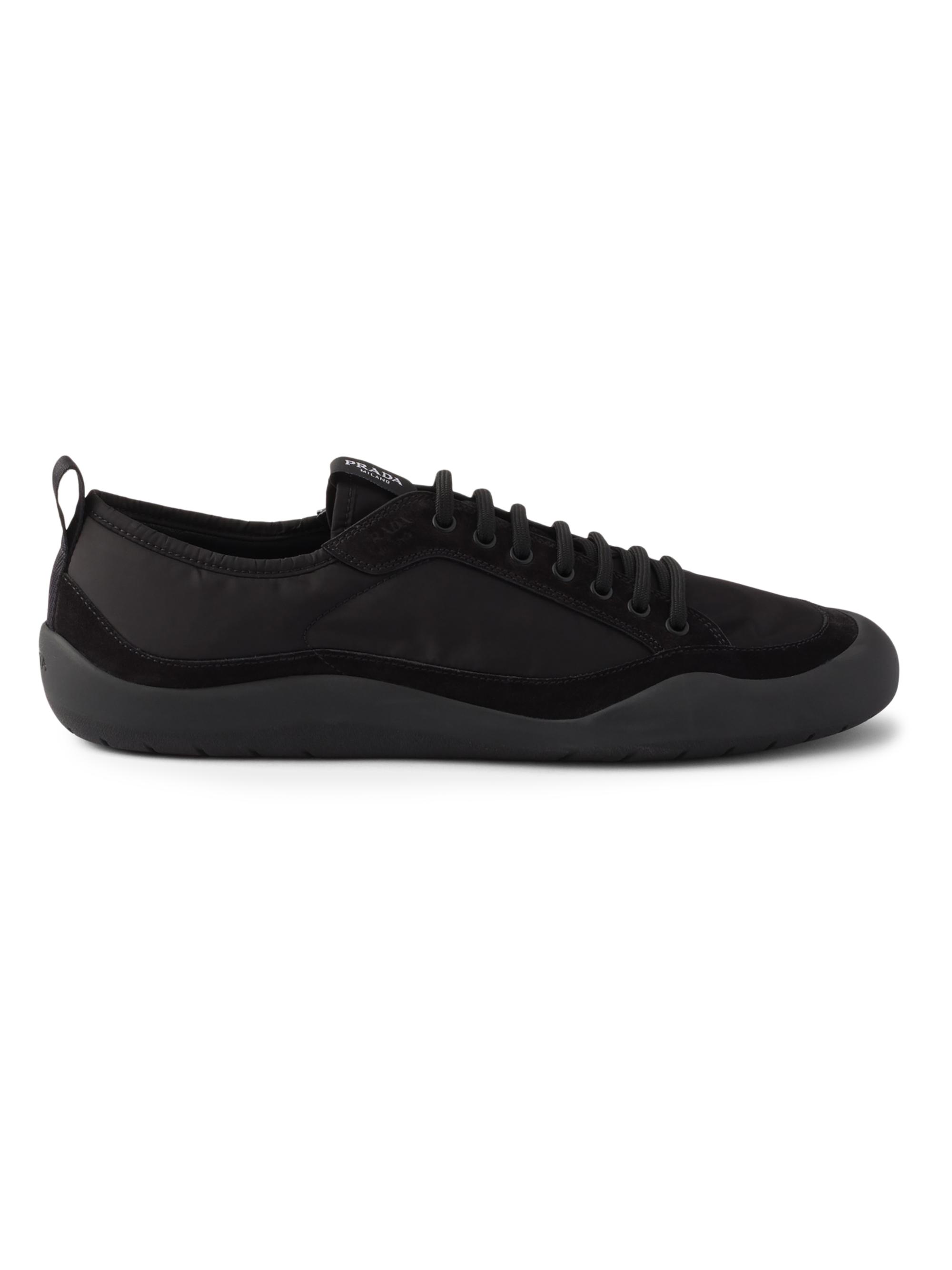 Prada Men's Speedrock Nylon and Suede Sneakers - Black