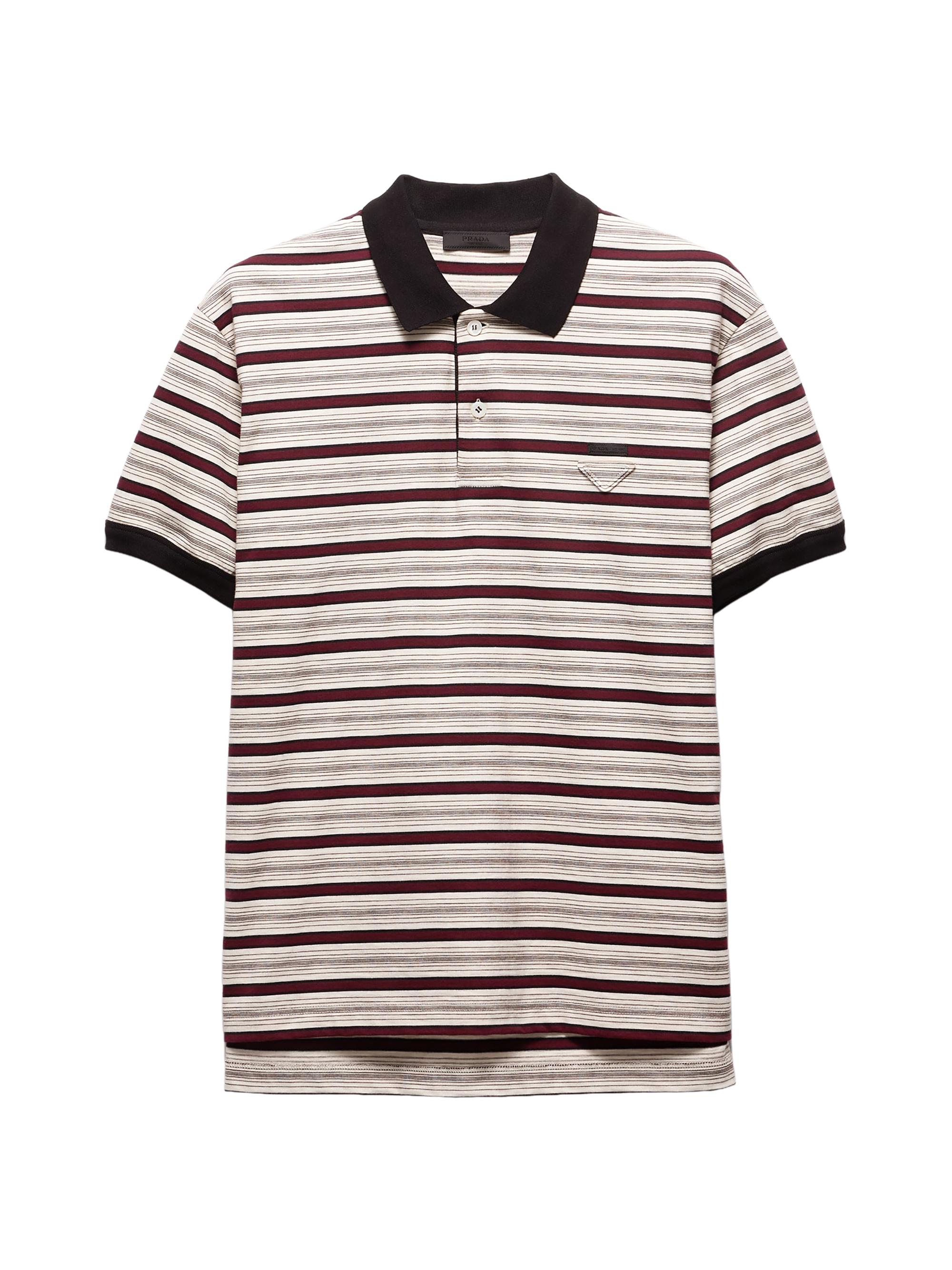 Prada Men's Short-Sleeved Cotton Polo Shirt - Beige Khaki