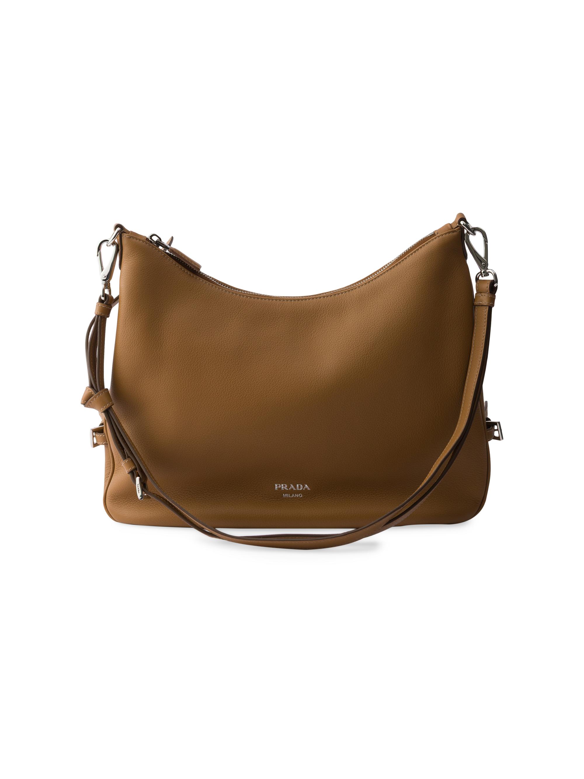 Prada Women's  Leather Shoulder Bag - Dark Brown