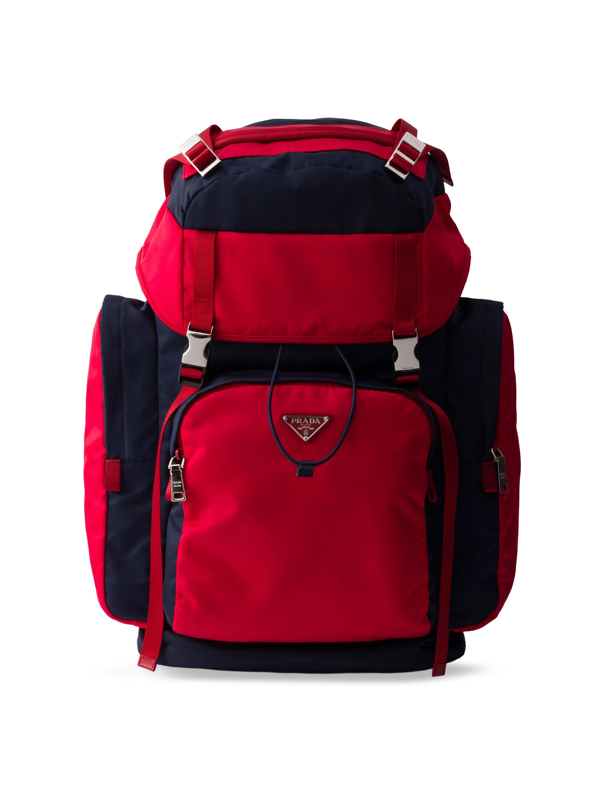 Prada Men's Re-Nylon Backpack - Blue Red | Thumbnail 7
