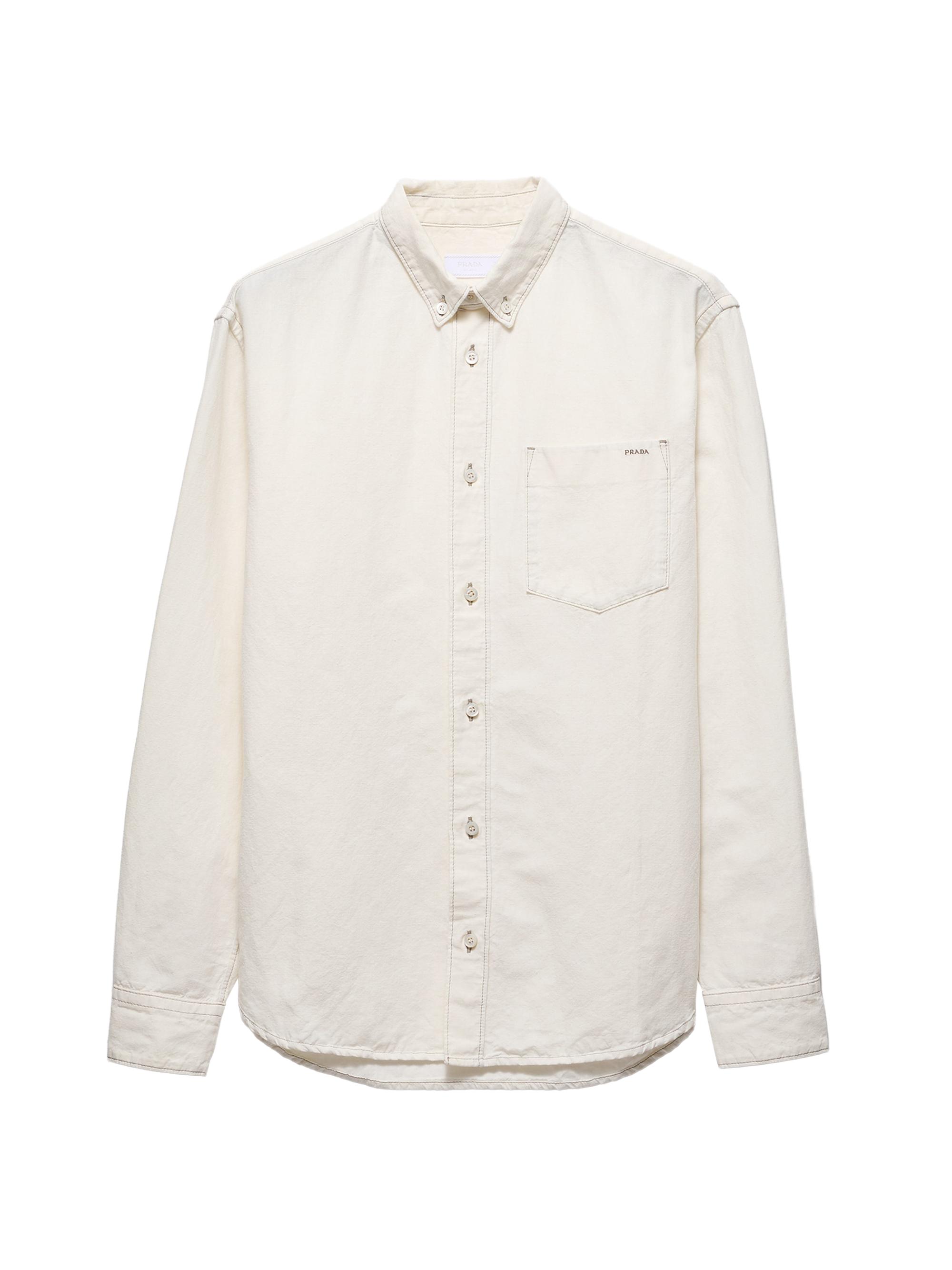 Prada Men's Chambray Shirt - Beige Khaki