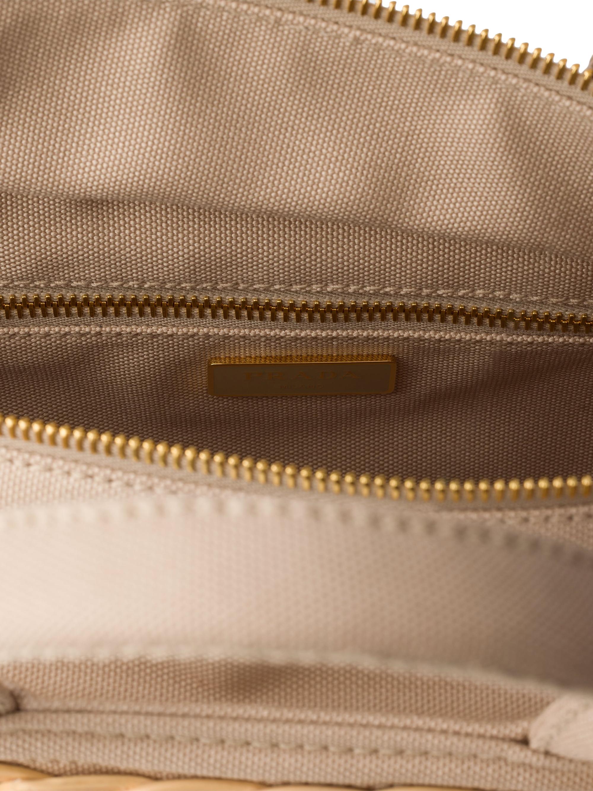 Prada Medium Wicker and Canvas Tote Bag | Saks Fifth Avenue
