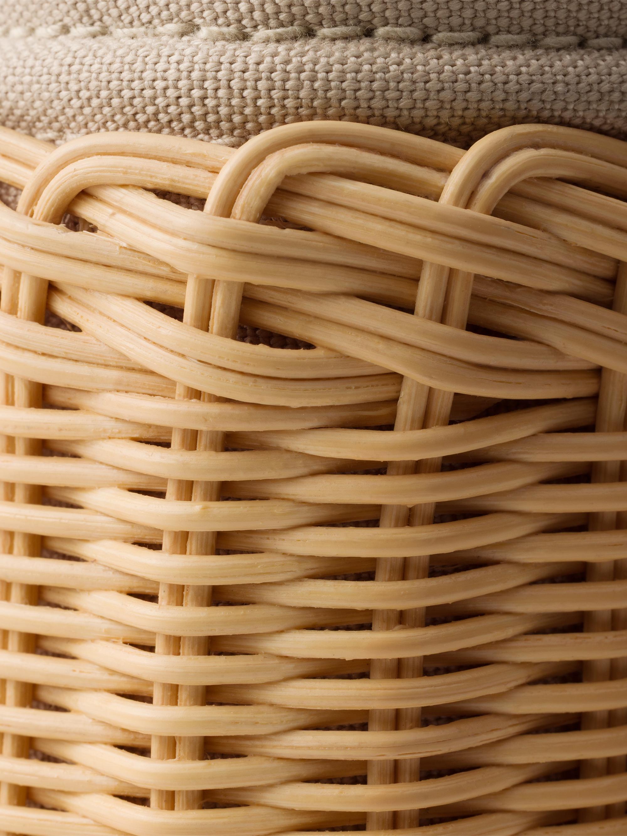 Prada Women's  Wicker and Canvas Tote Bag - Beige Khaki | Thumbnail 6