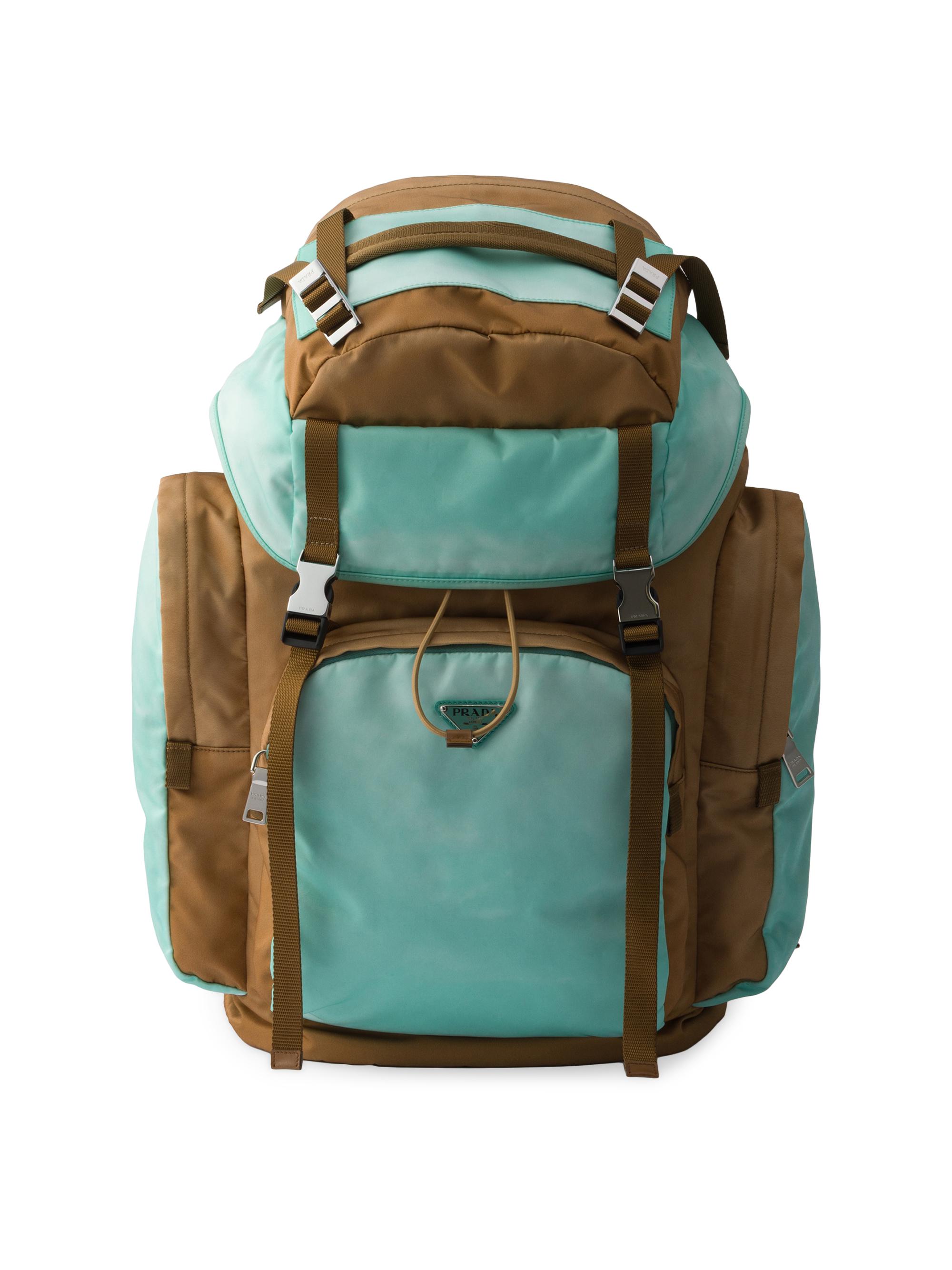 Prada Men's Large Re-Nylon and Saffiano Leather Backpack - Multicolored