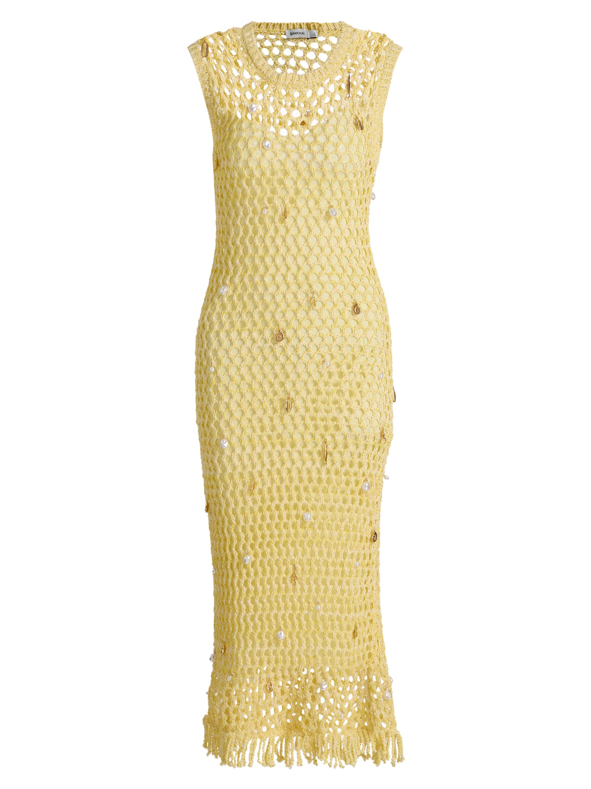 SIMKHAI Women's Coralia Charmed Knit Midi-Dress - Buttercream Multi