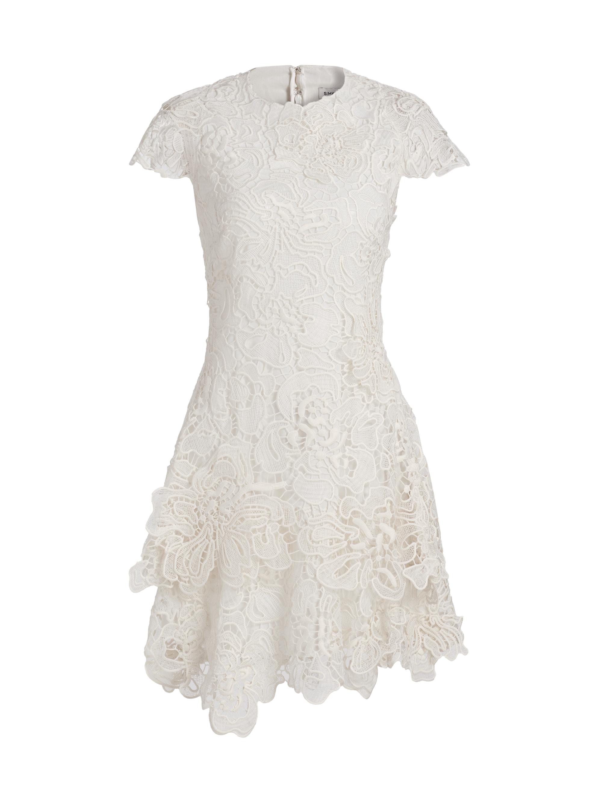 SIMKHAI Women's Novelle Floral Lace Minidress - White