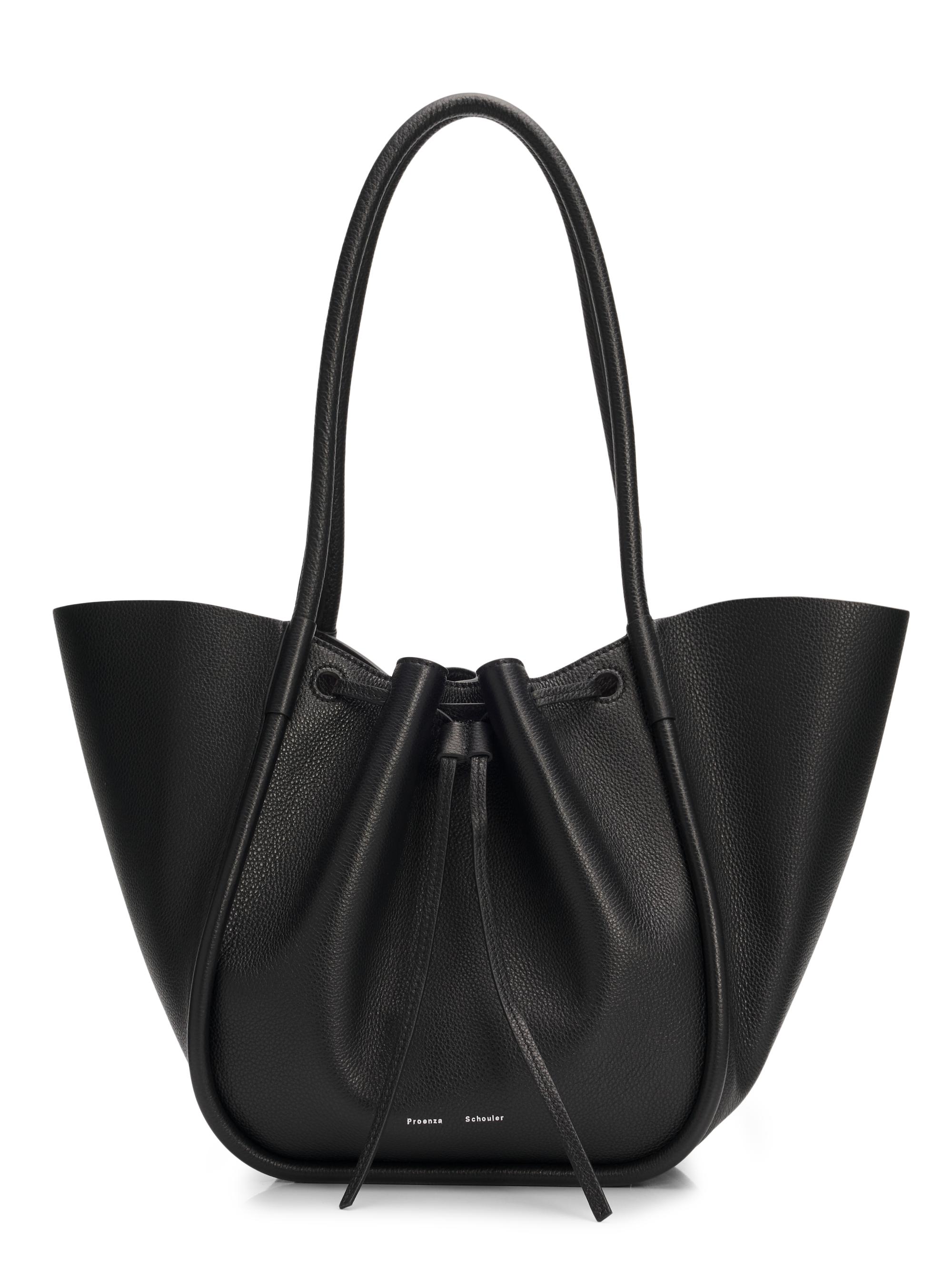 Proenza Schouler Women's  Ruched Leather Tote Bag - Black