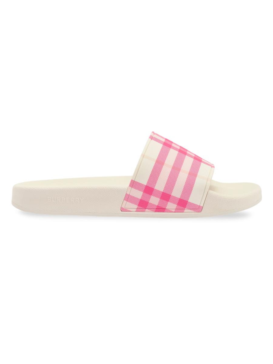 Burberry Furley Check Slide Sandals | Saks Fifth Avenue