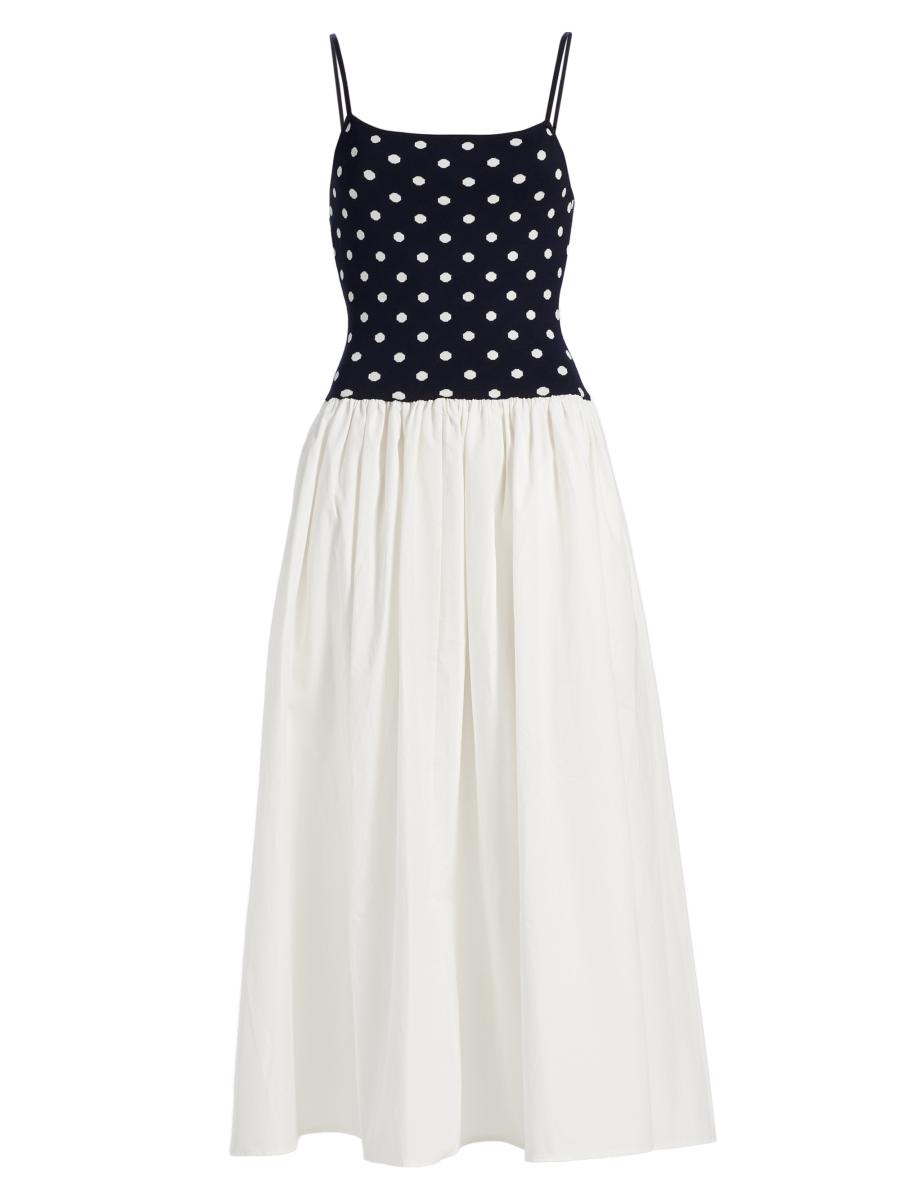 Toccin Orielle Polka Dot Scoopneck Midi-Dress | Saks Fifth Avenue
