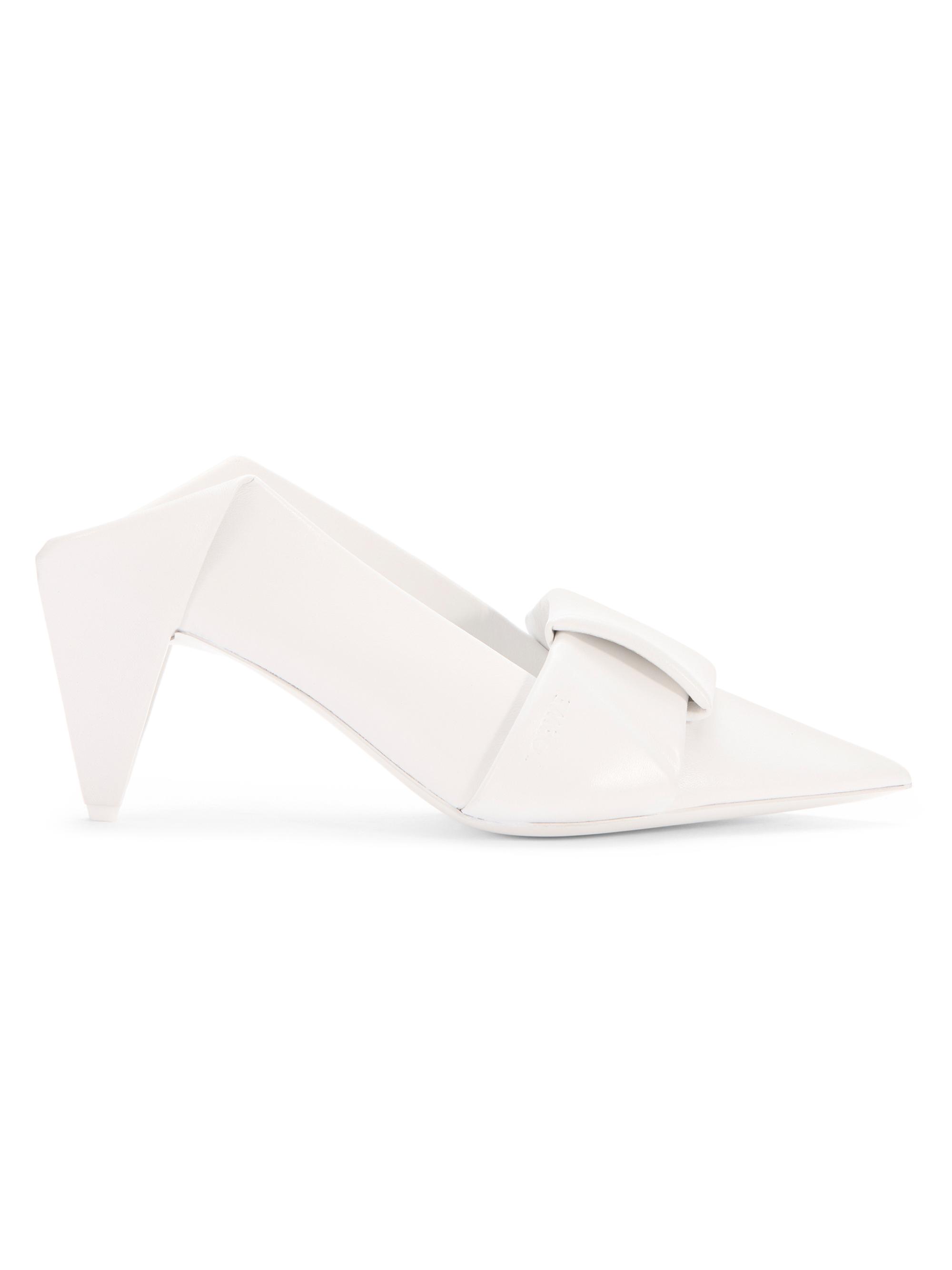 LOEWE Women's Origami 70MM Leather Pumps - Optic White