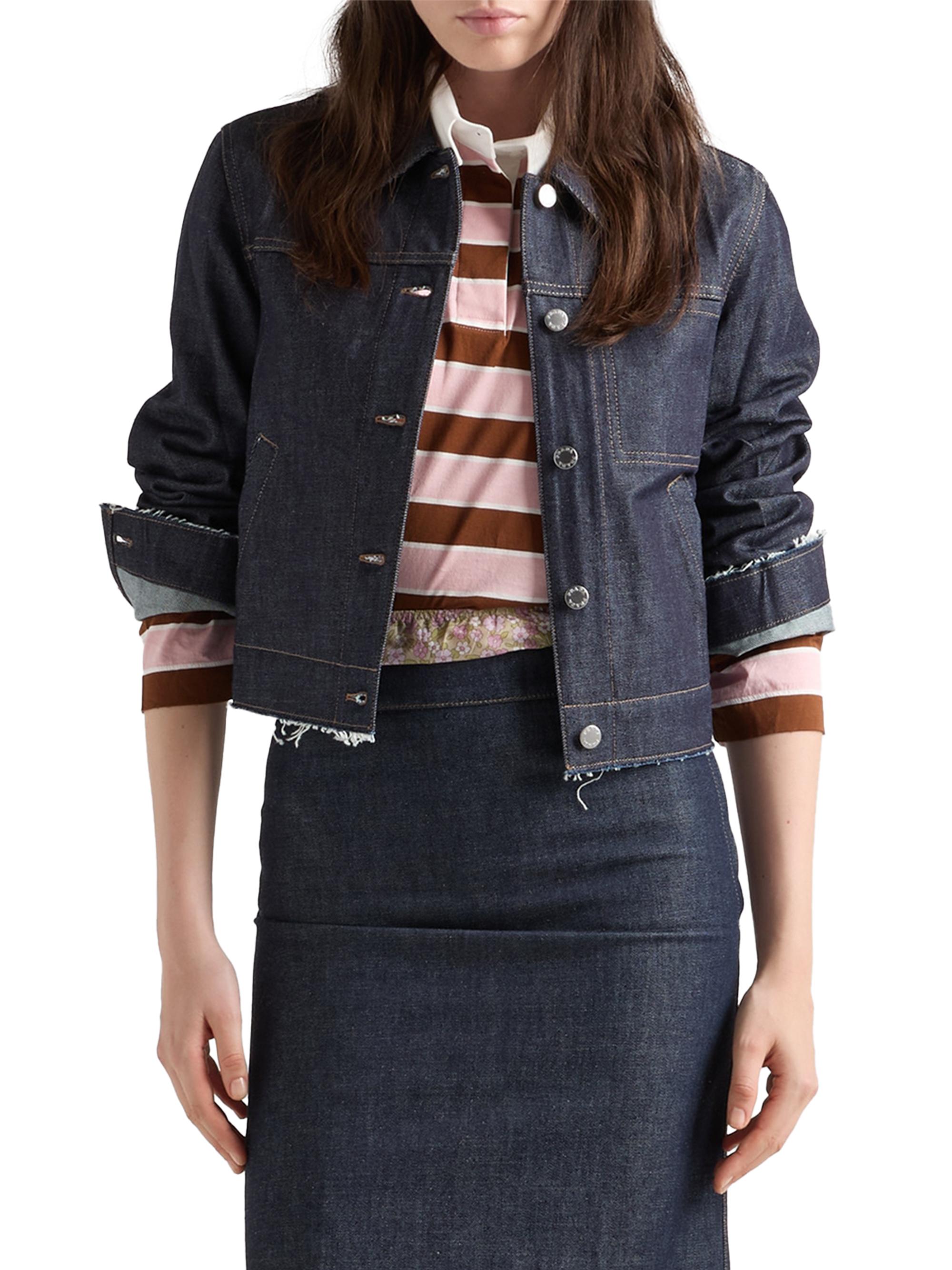 Prada Long-Sleeved Bayadere Print Lisle Cotton T-Shirt | Saks