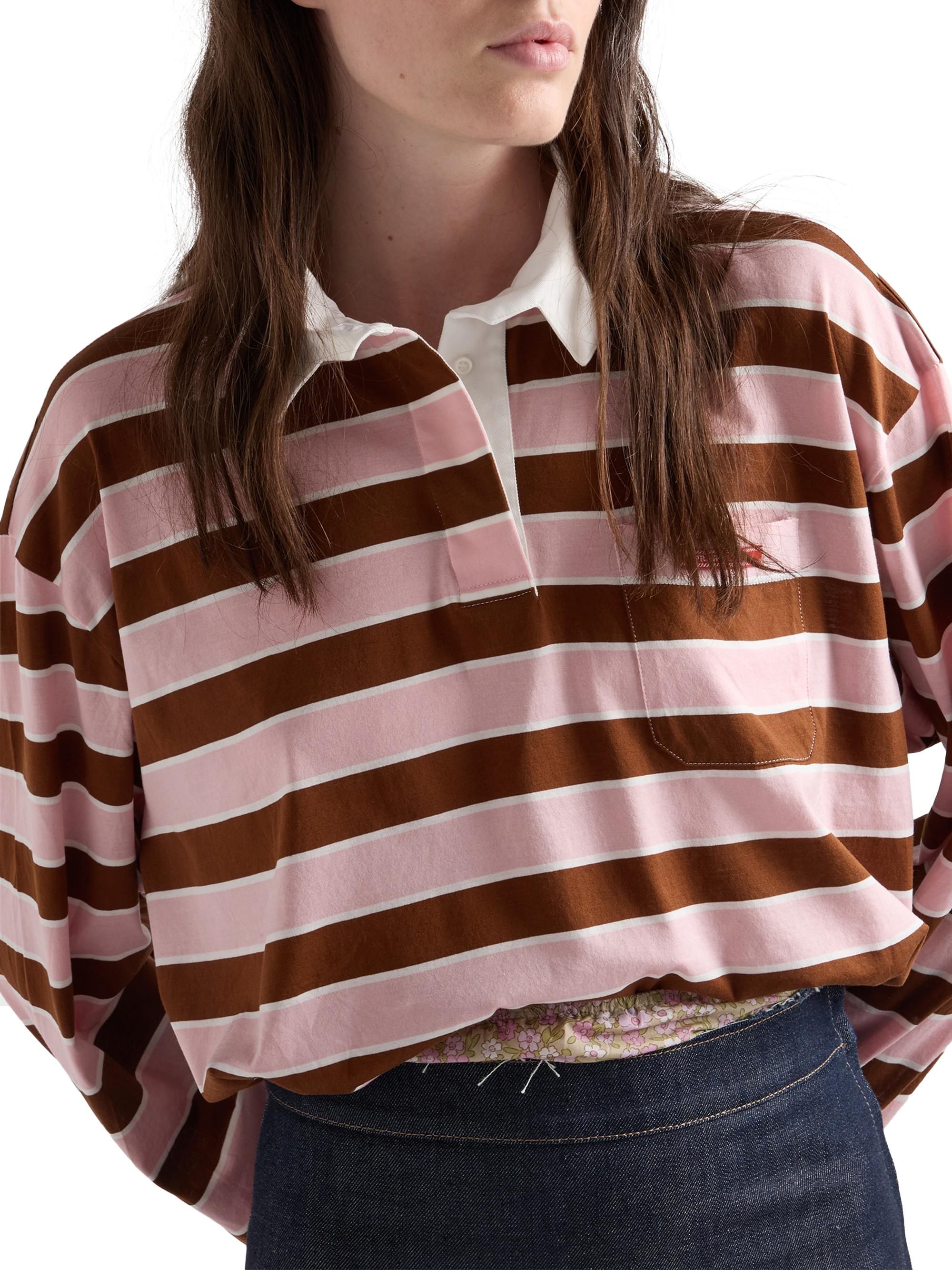 Prada Long-Sleeved Bayadere Print Lisle Cotton T-Shirt | Saks