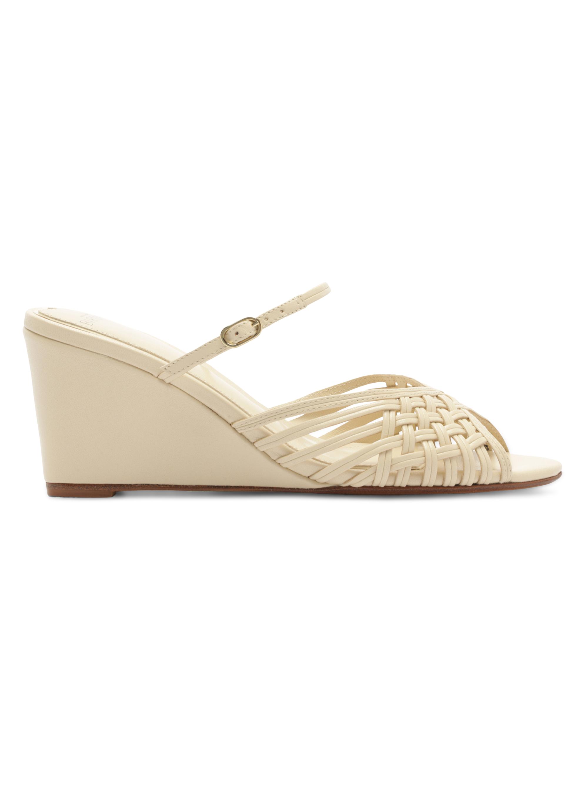 Alexandre Birman Women's Lilian 75MM Leather Wedge Sandals - Eggshell