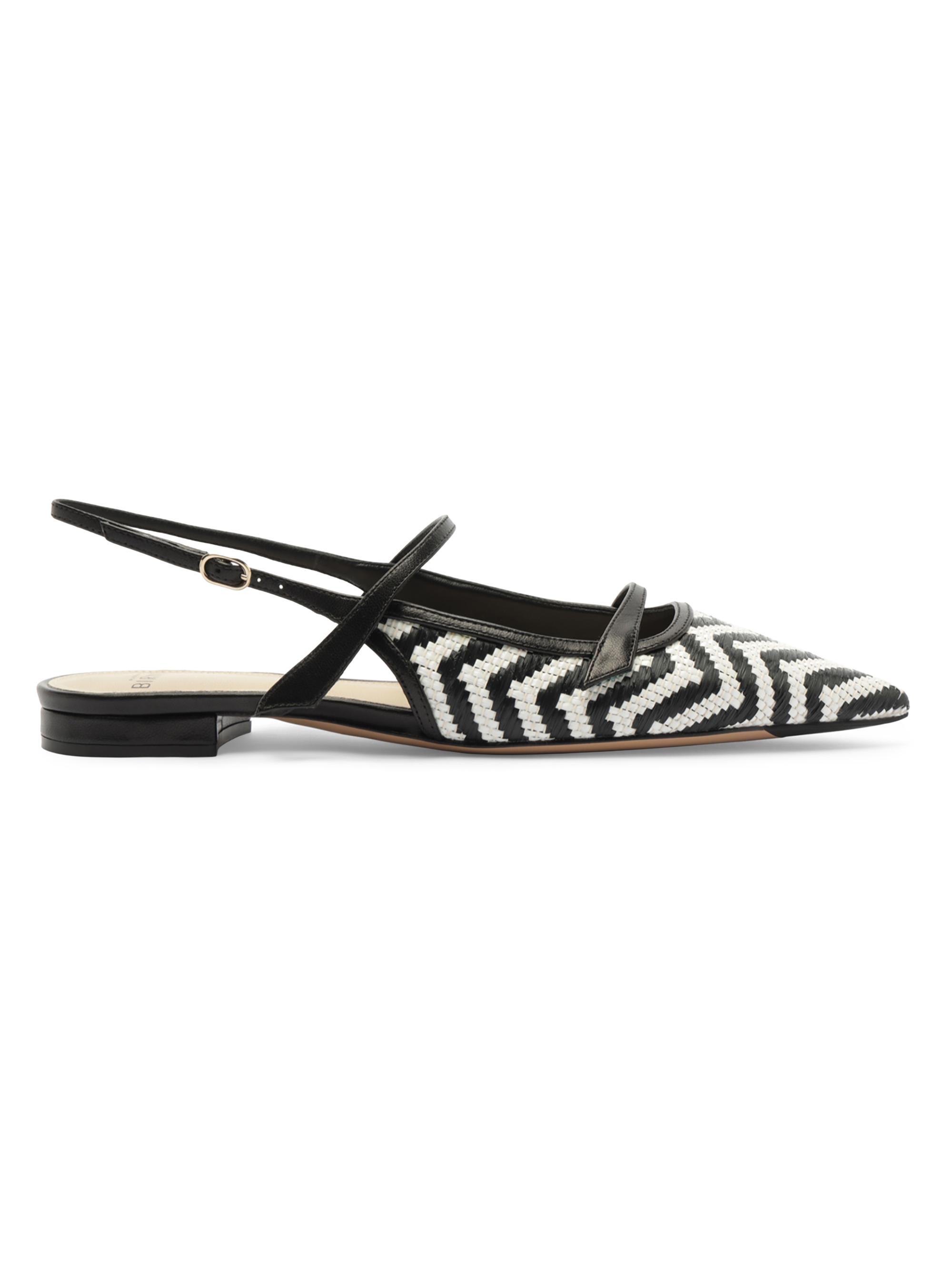 Alexandre Birman Women's Tita Zigzag Raffia Slingback Flats - Black