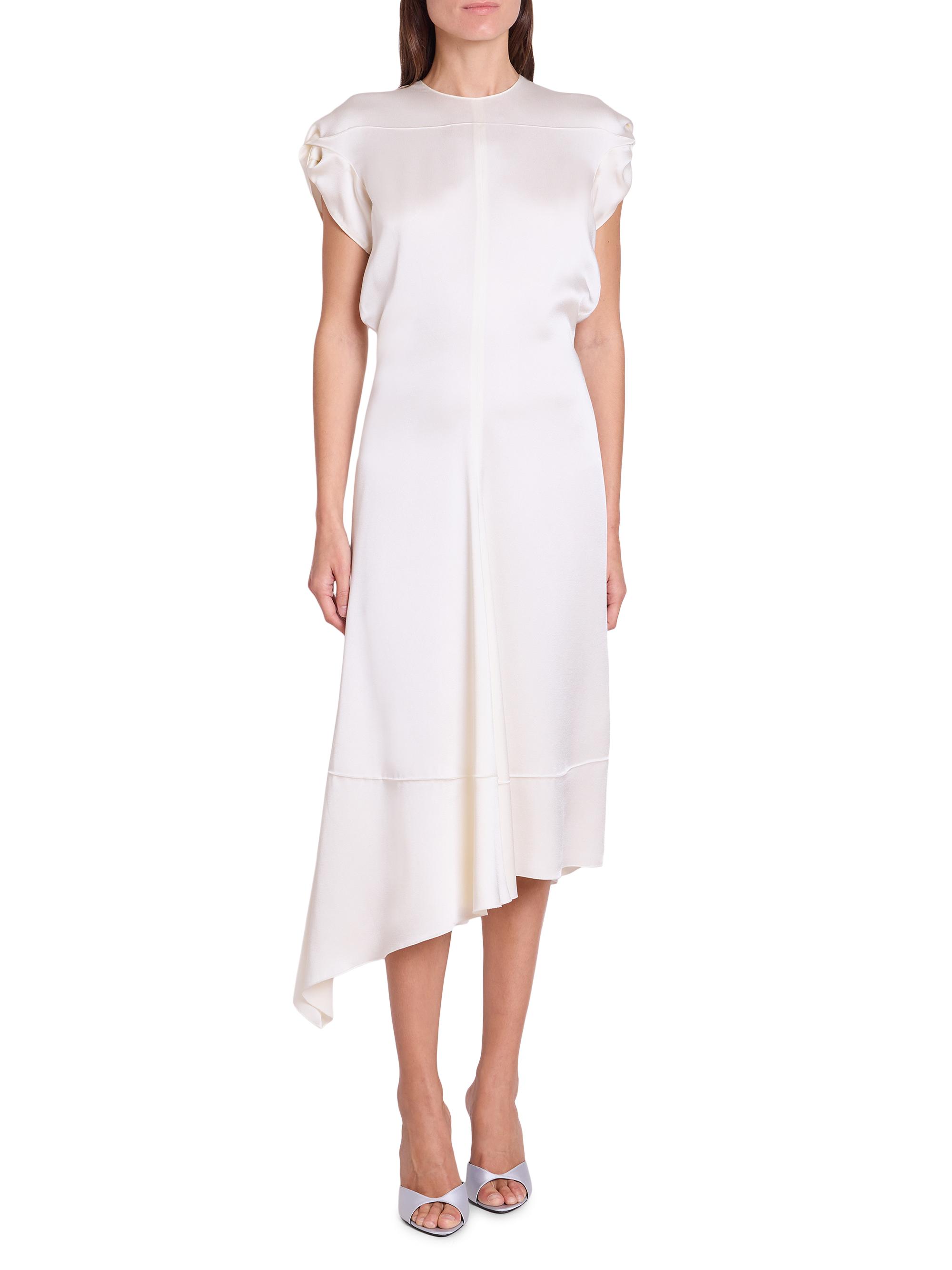 Victoria Beckham Satin Twist Shoulder Midi-Dress | Saks Fifth Avenue