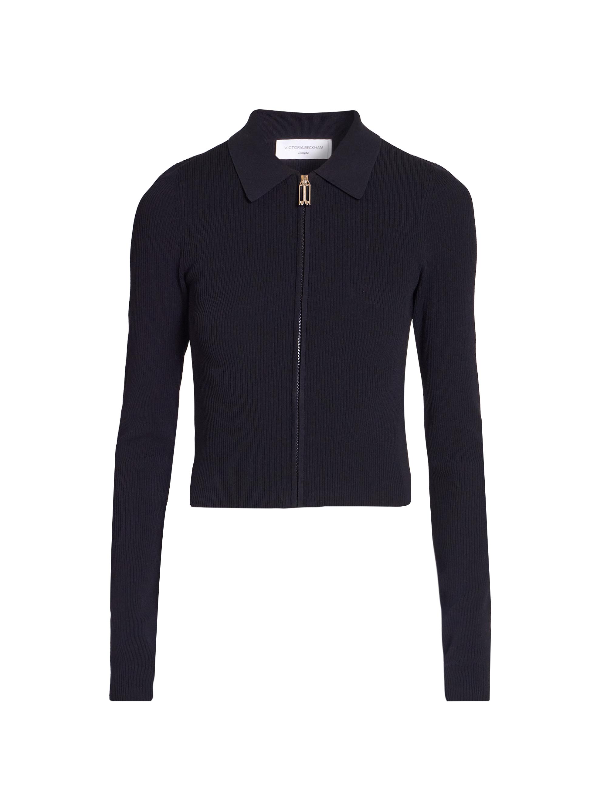 Victoria Beckham Zipped Polo Sweater Top | Saks Fifth Avenue