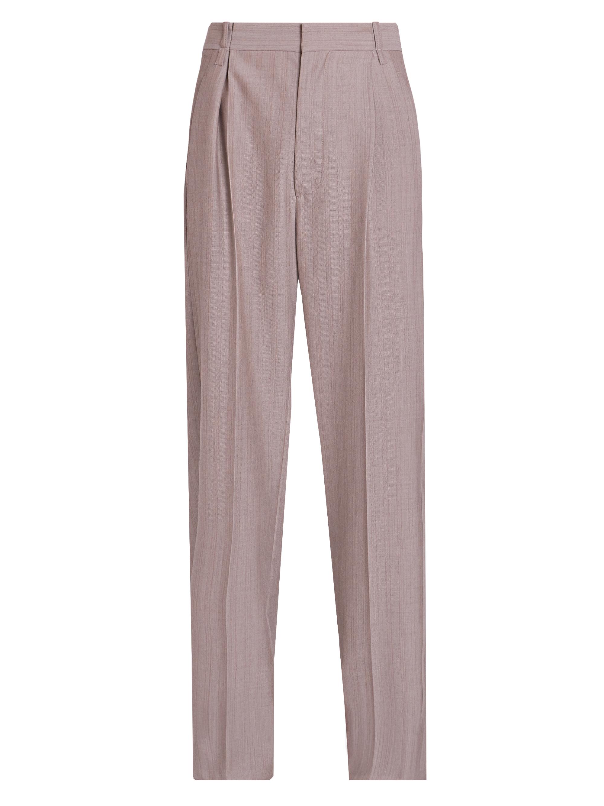 Victoria Beckham Women's Pleated Wool Waist Trousers - Limestone | Thumbnail 7