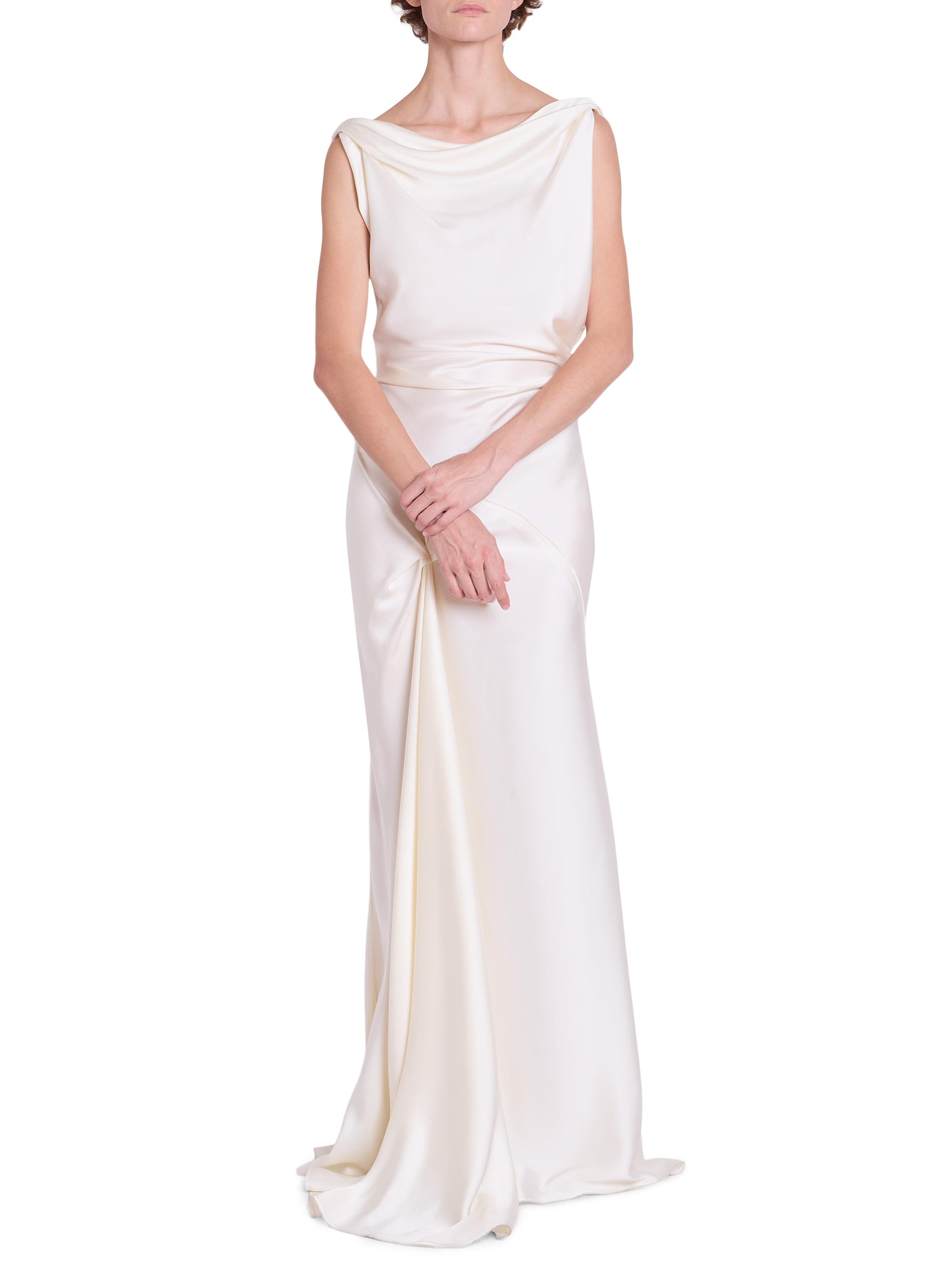 formal dress with drape Long Formal Dress ac0011 by Amelia Couture