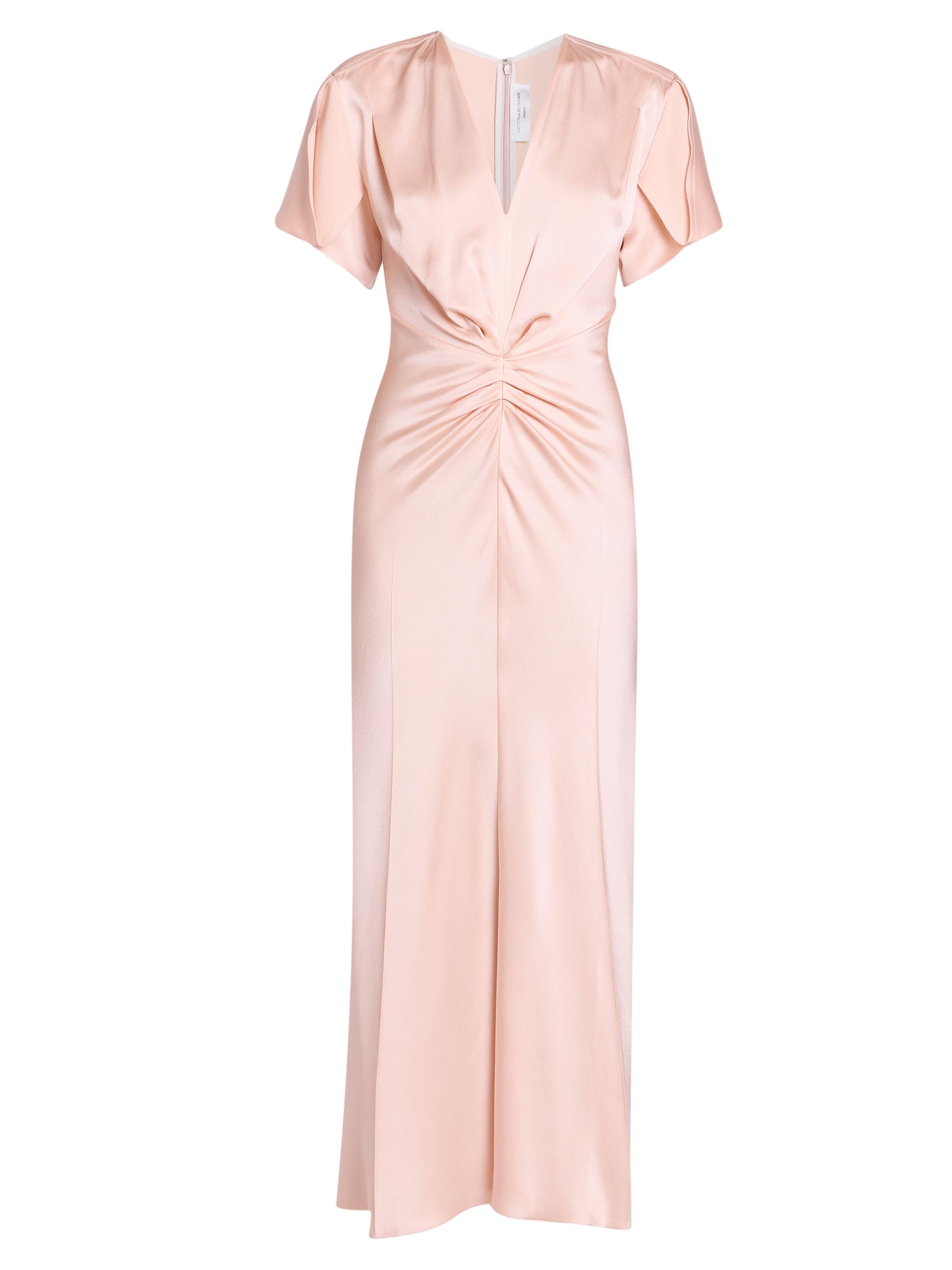 Victoria Beckham Women's Eve Satin Gathered Waist Midi-Dress - Blossom