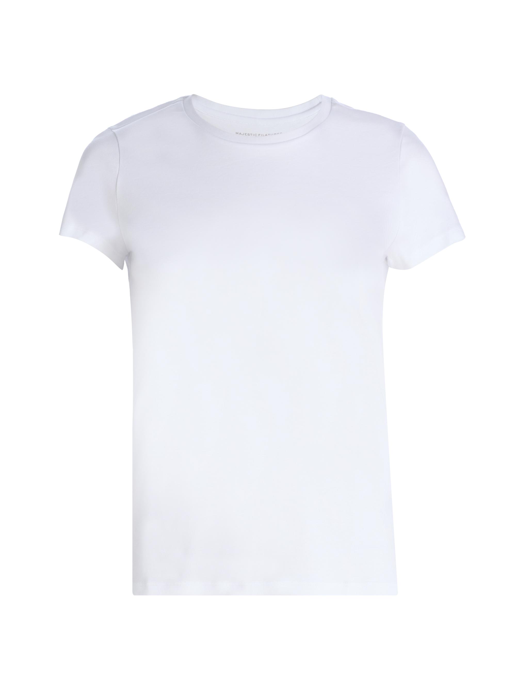 Majestic Filatures Women's Interlock Cotton Short-Sleeve T-Shirt - Blanc