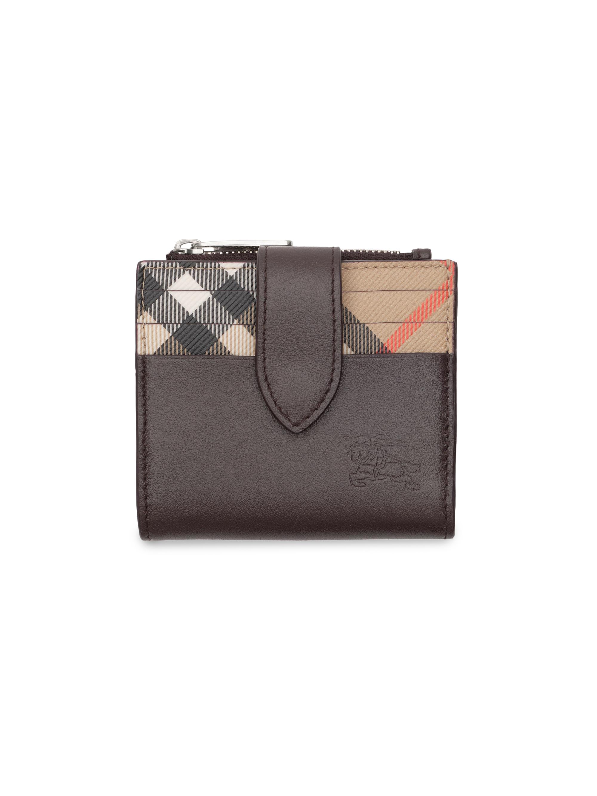 Burberry Men's Check Bifold Zip Wallet - Peat Sand