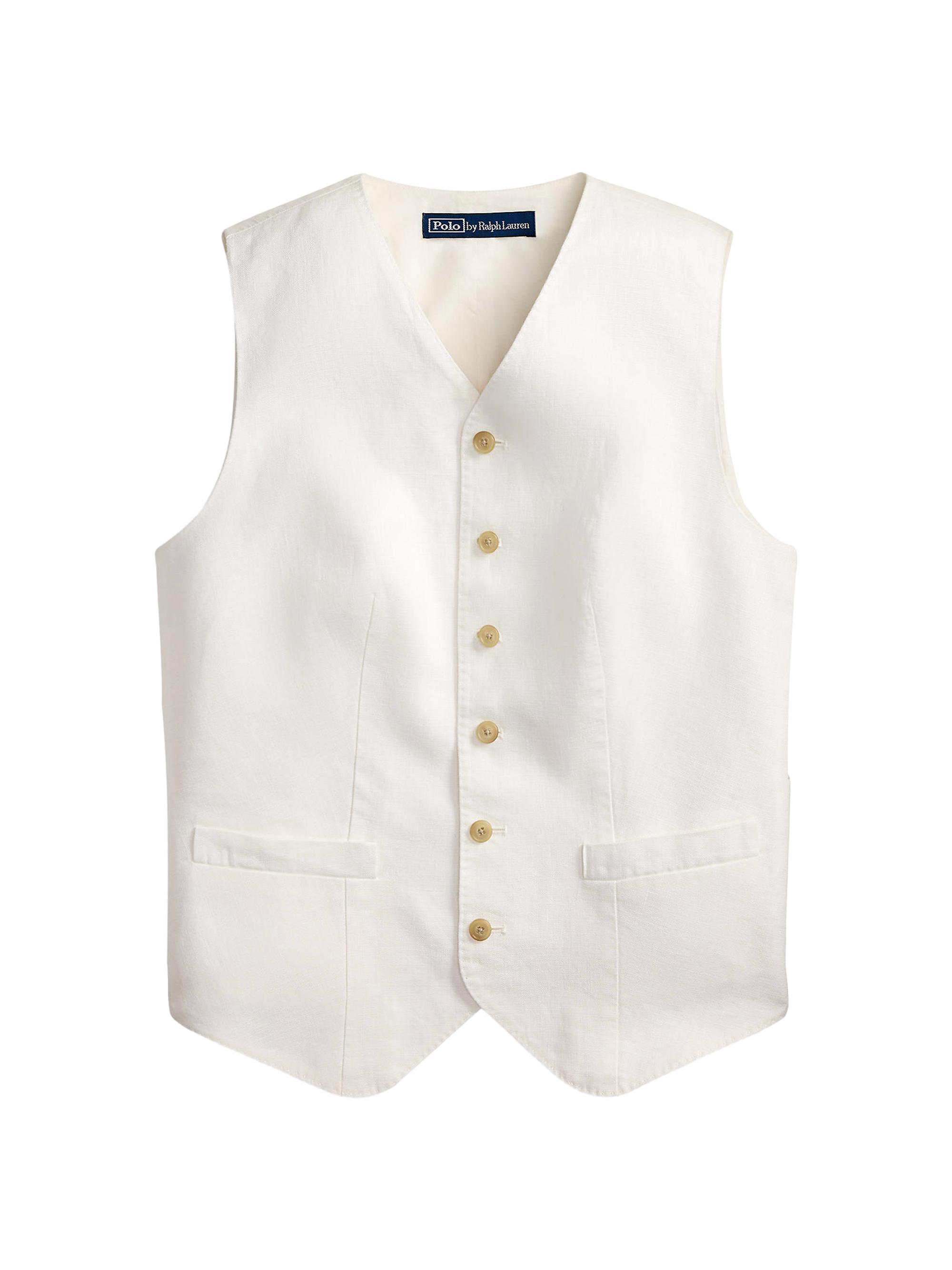 Polo Ralph Lauren Women's Buttoned Linen Vest - Nevis