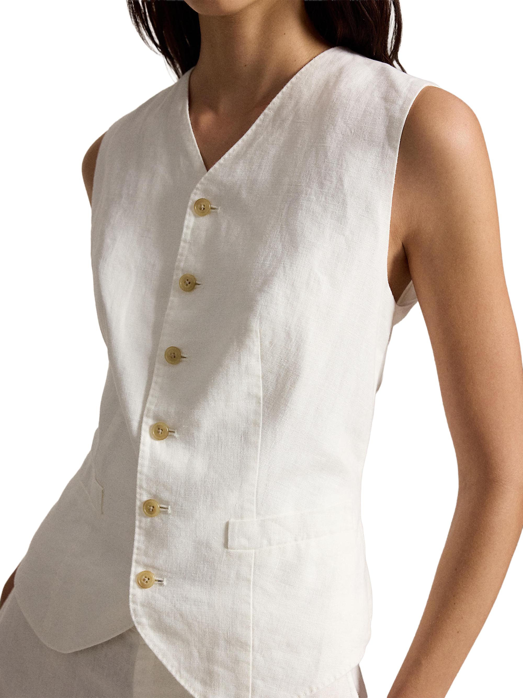Polo Ralph Lauren Linen Linen Button-Front Vest | Saks Fifth Avenue