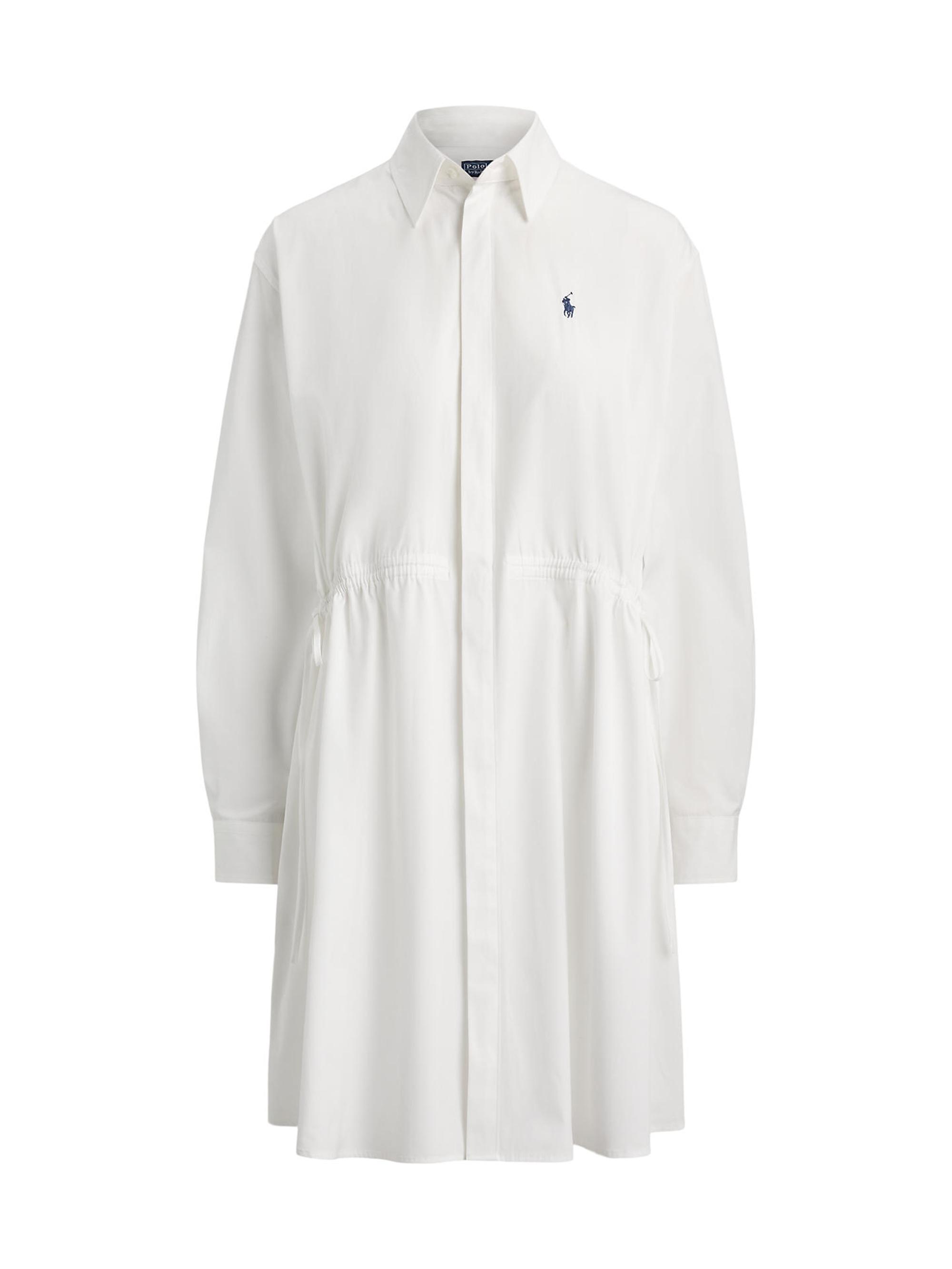Polo Ralph Lauren Women's Cotton Drawcord Mini Shirtdress - White