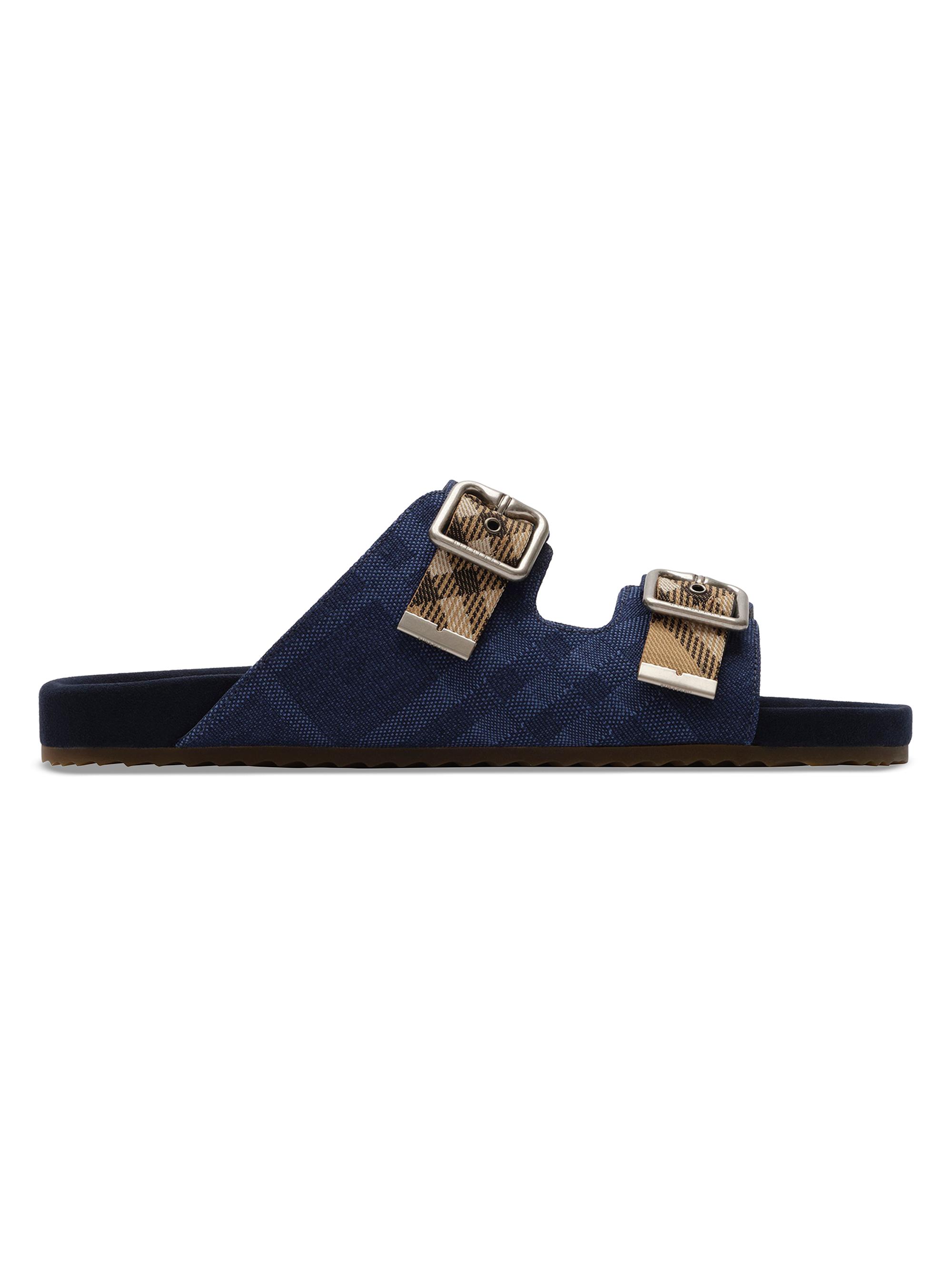 Burberry Men's MF Urchin Check Sandals - Navy