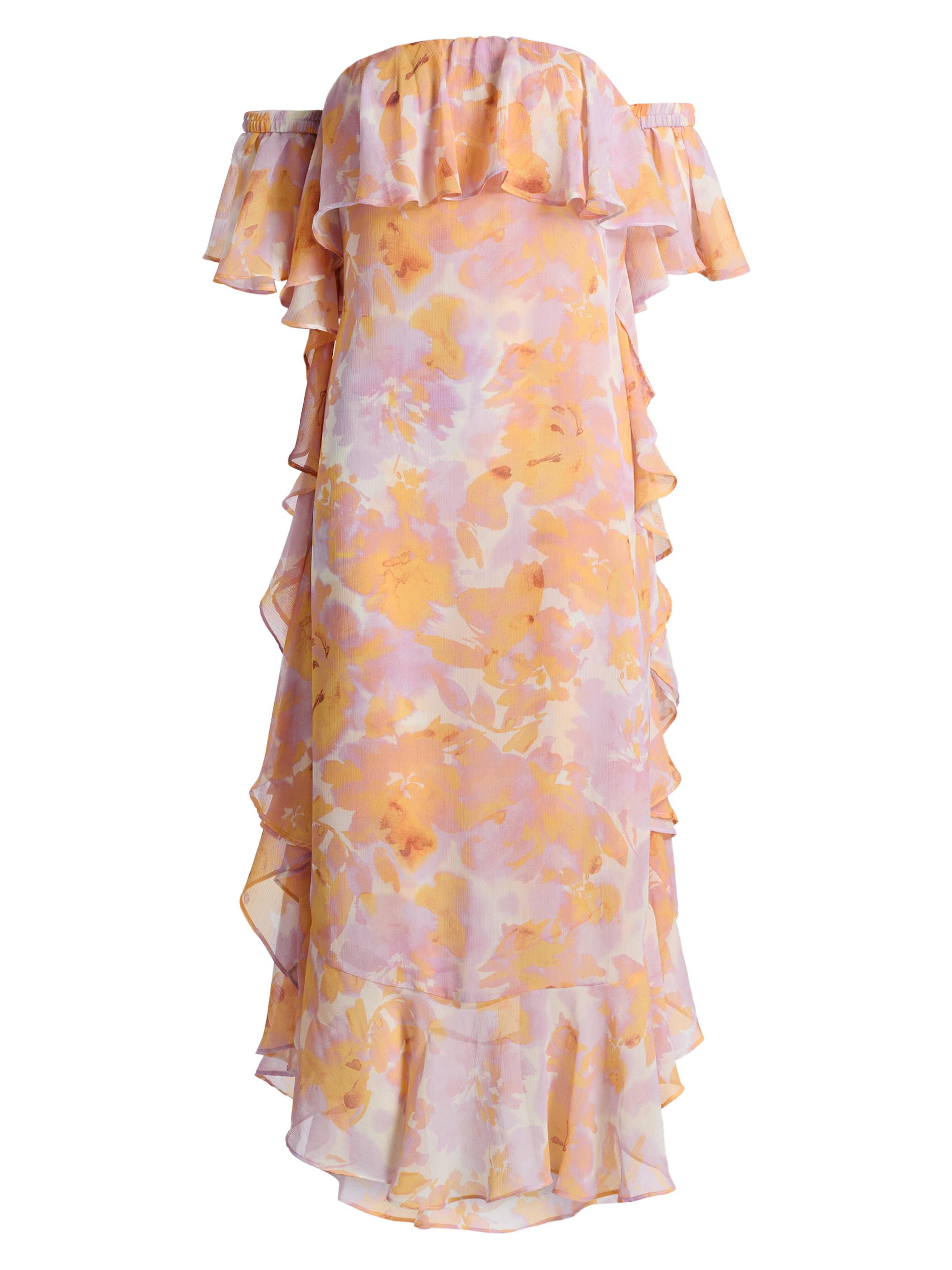 Misa Los Angeles Women's Carla Floral Tiered Ruffle Midi-Dress - Watercolor Flora