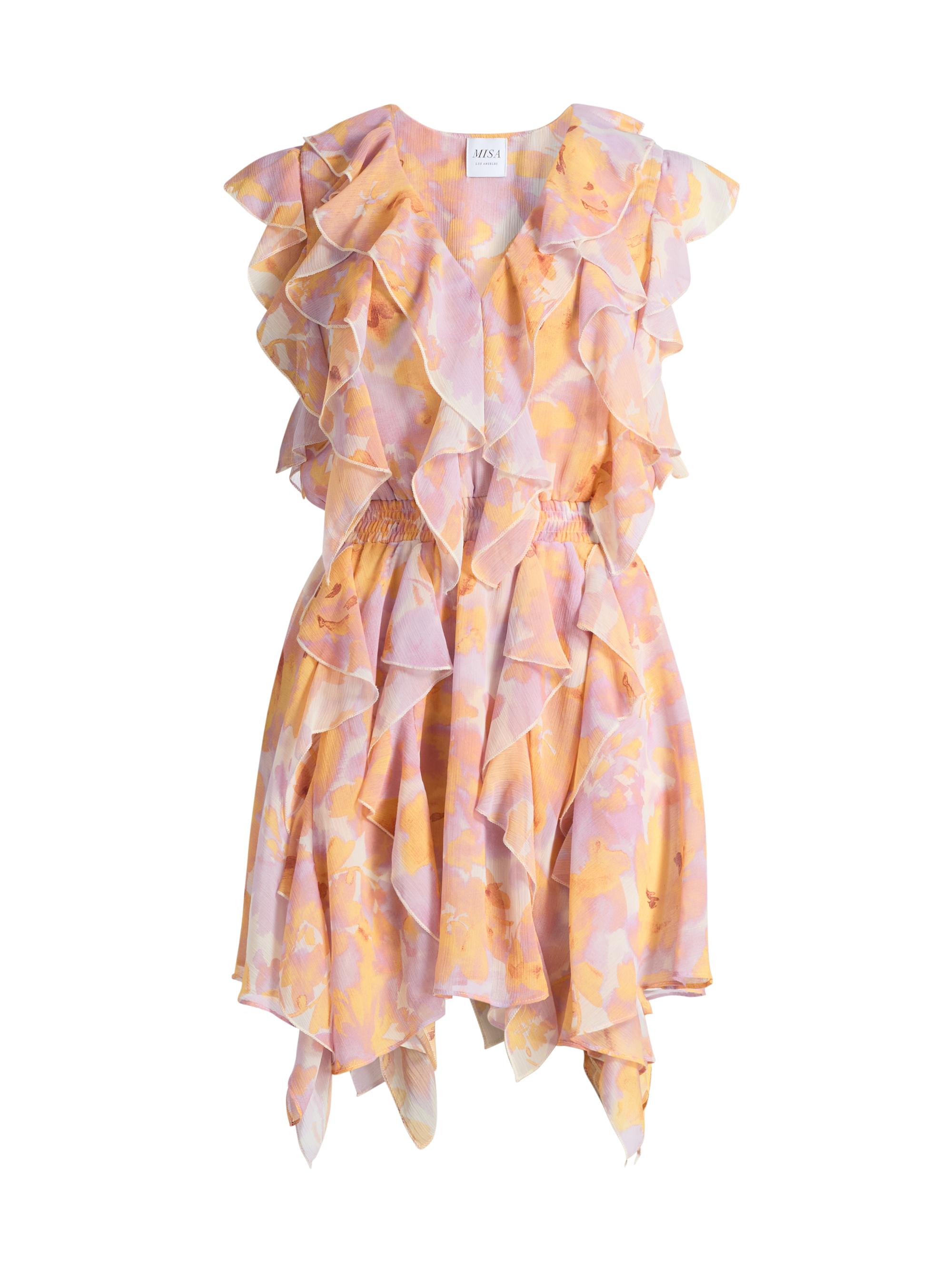 Misa Los Angeles Women's Jasmine Floral Ruffle Minidress - Watercolor Flora