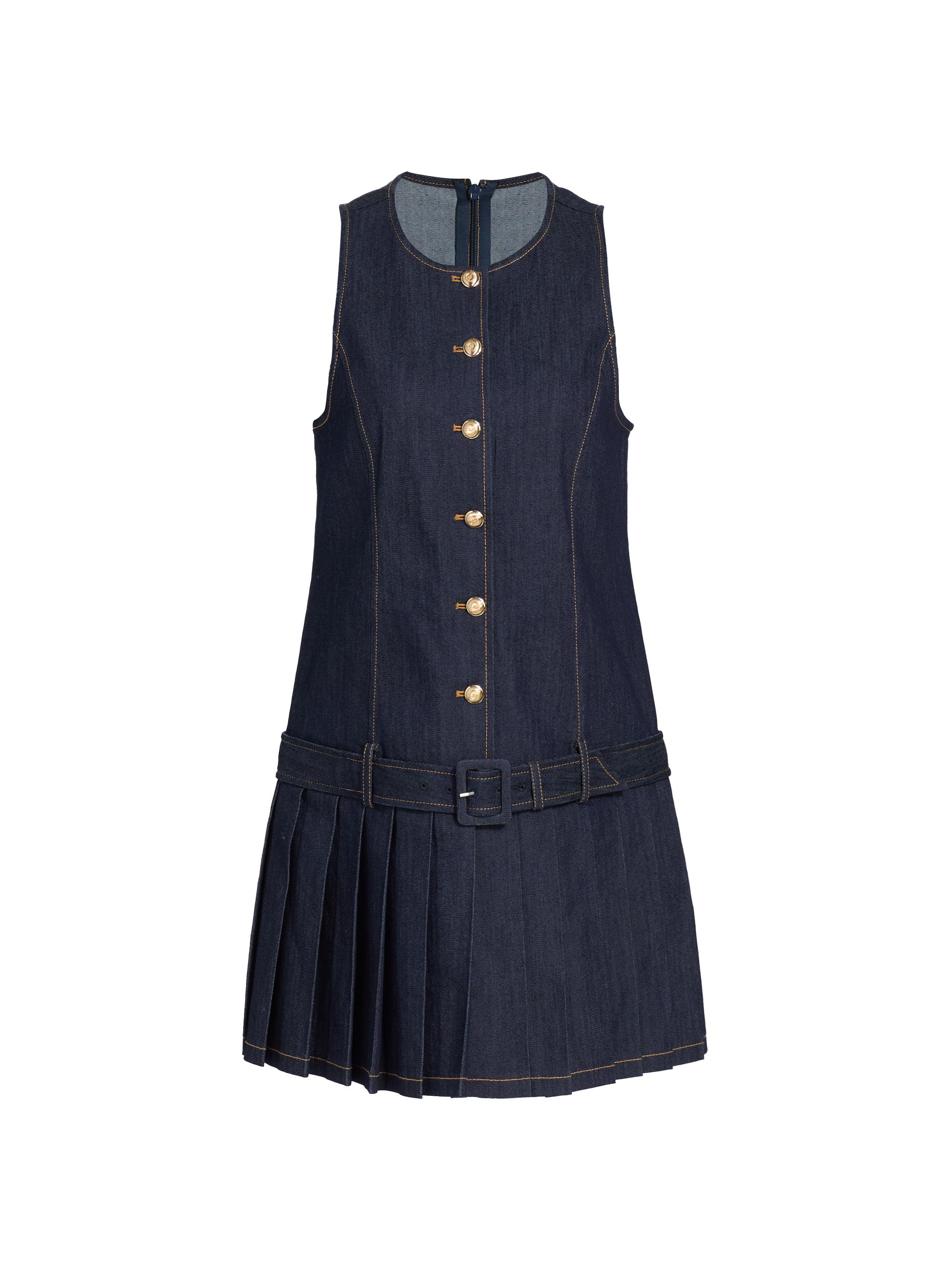 Cinq à Sept Women's Elyse Belted Pleated Denim Minidress - Indigo