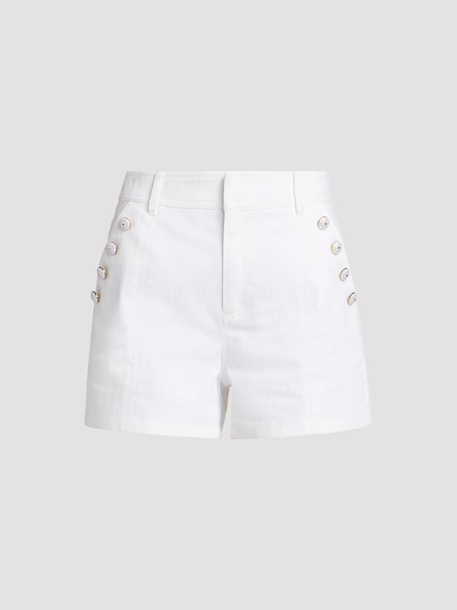 Cinq à Sept Susie Button-Pocket Denim Shorts | Saks Fifth Avenue