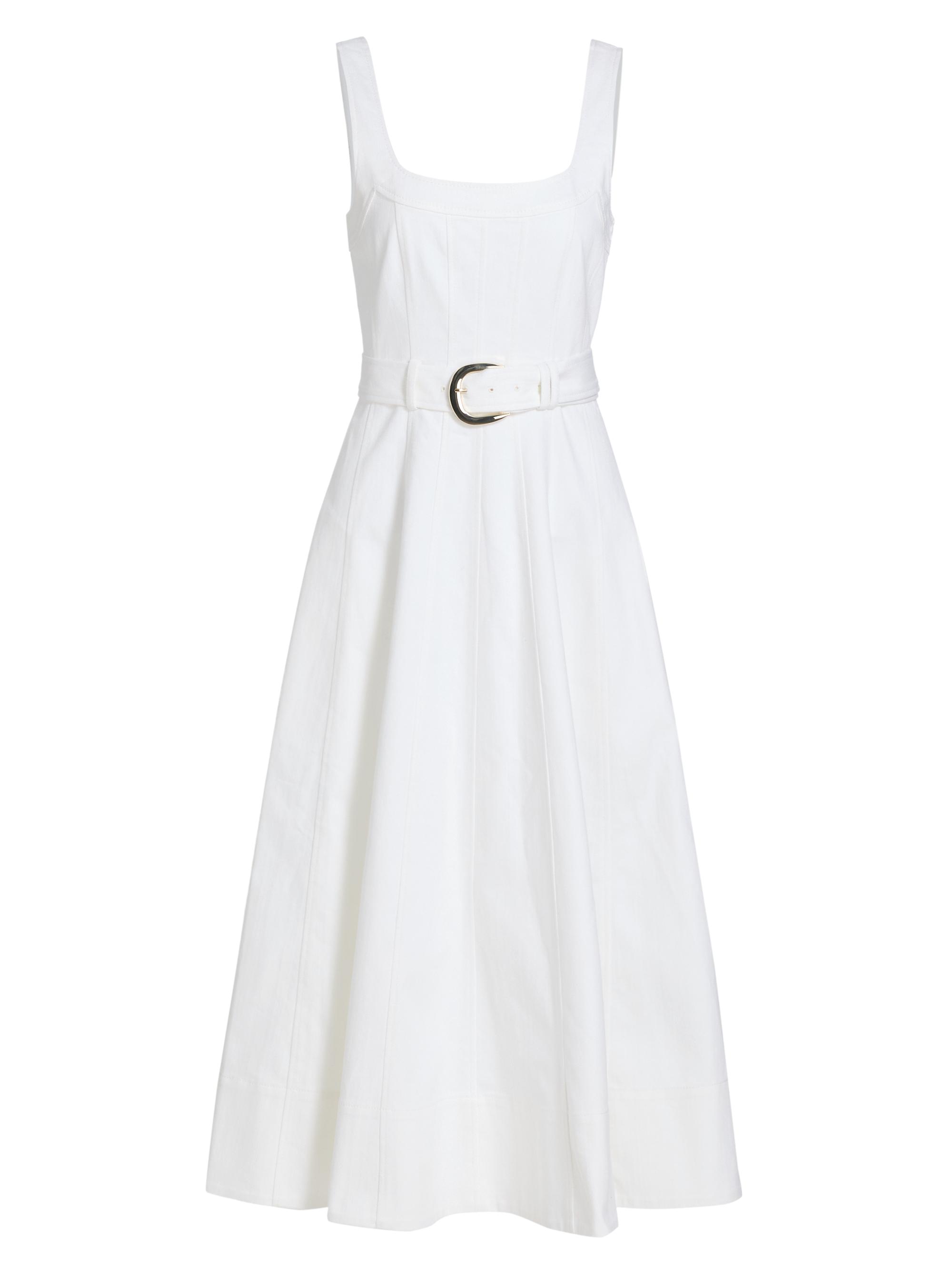Cinq à Sept Women's Cambree Belted Denim Midi-Dress - White