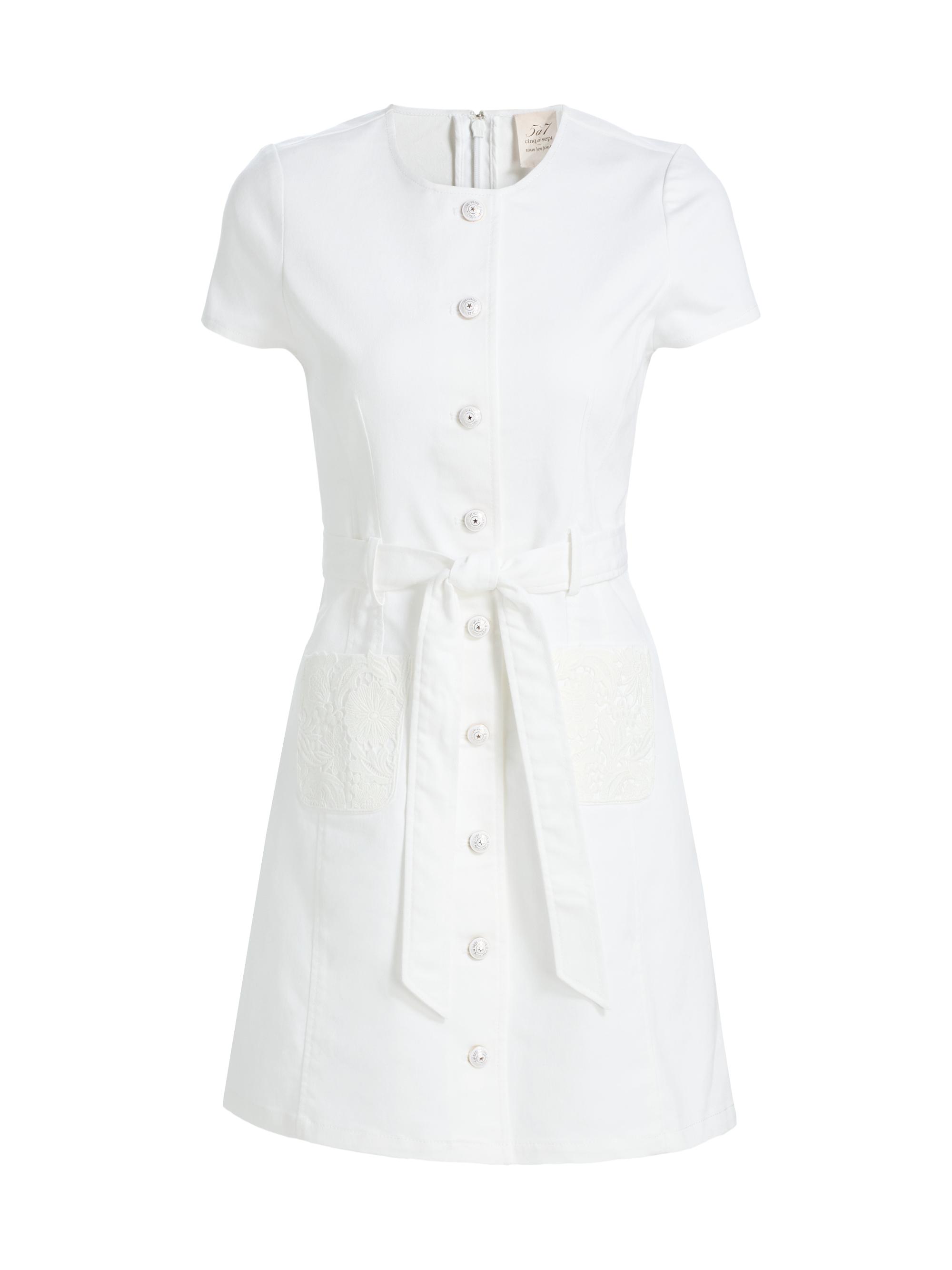 knee length dresses for ladies She's A Go Getter Mini Dress White main image 1