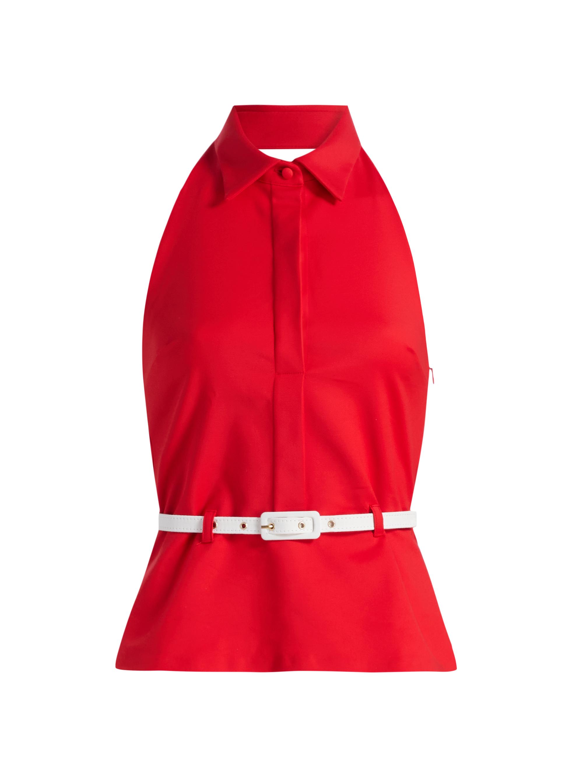 Chiara Boni La Petite Robe Women's Marty Belted Halterneck Top - Lipstick Salt - Women's Clothing